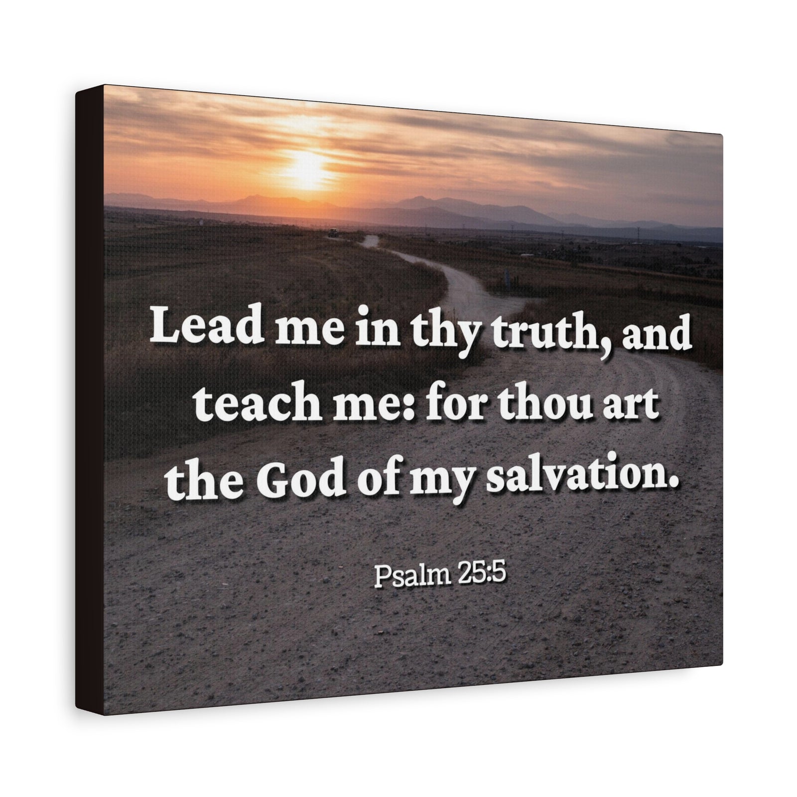Scripture Canvas My Salvation Psalm 25:5 Christian Wall Art Bible Verse Print Ready to Hang-Express Your Love Gifts