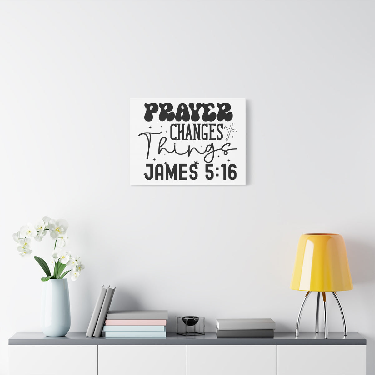 Scripture Walls James 5:16 Prayer Changes Things Bible Verse Canvas Christian Wall Art Ready to Hang Unframed-Express Your Love Gifts