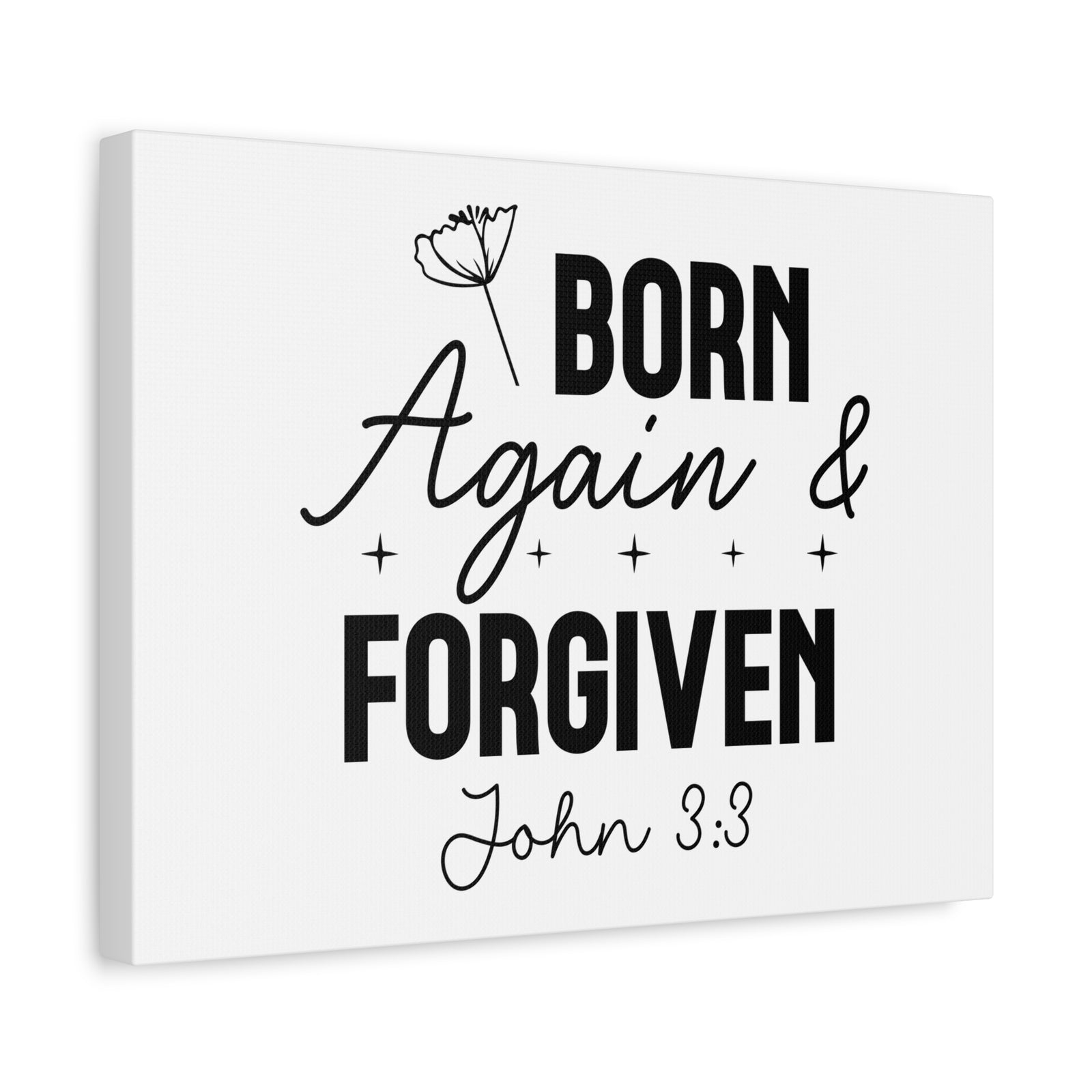 Scripture Walls John 3:3 Born Again and Forgiven Bible Verse Canvas Christian Wall Art Ready to Hang Unframed-Express Your Love Gifts