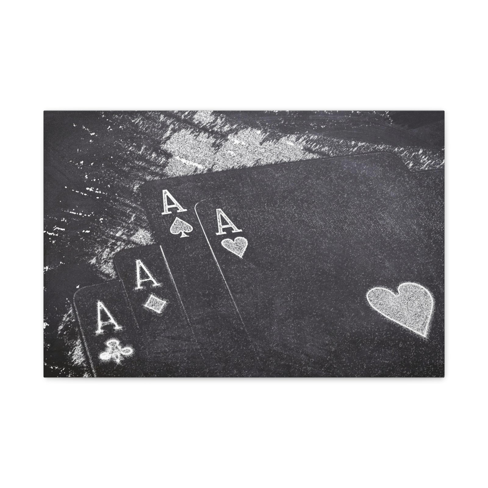 Chalkboard Playing Card Suit Ranked Playing Card Canvas Wall Art for Home Decor Ready-to-Hang-Express Your Love Gifts
