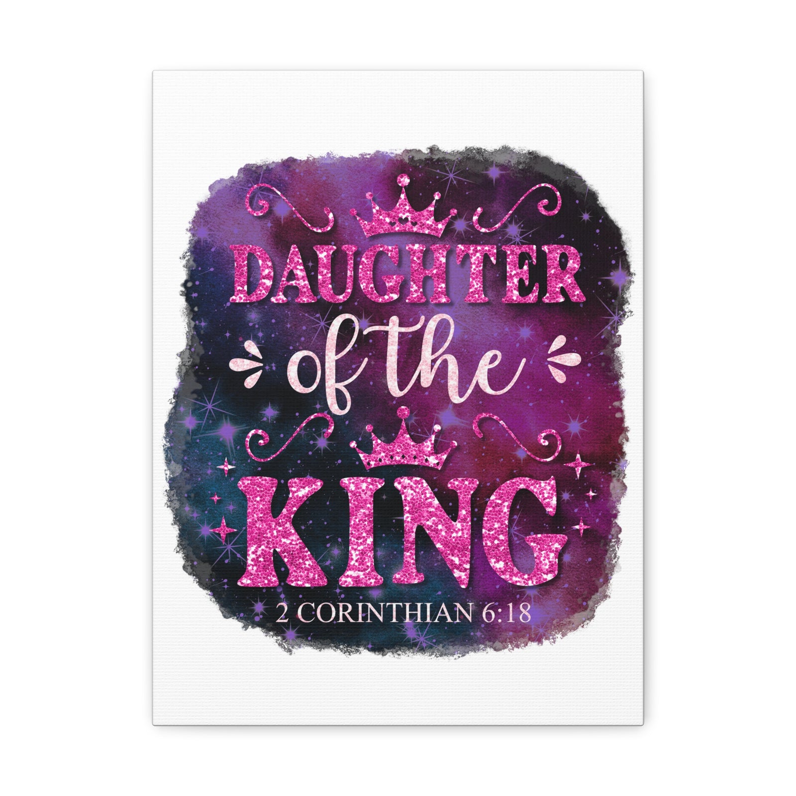 Scripture Walls 2 Corinthian 6:18 Daughter of the King Bible Verse Canvas Christian Wall Art Ready to Hang Unframed-Express Your Love Gifts
