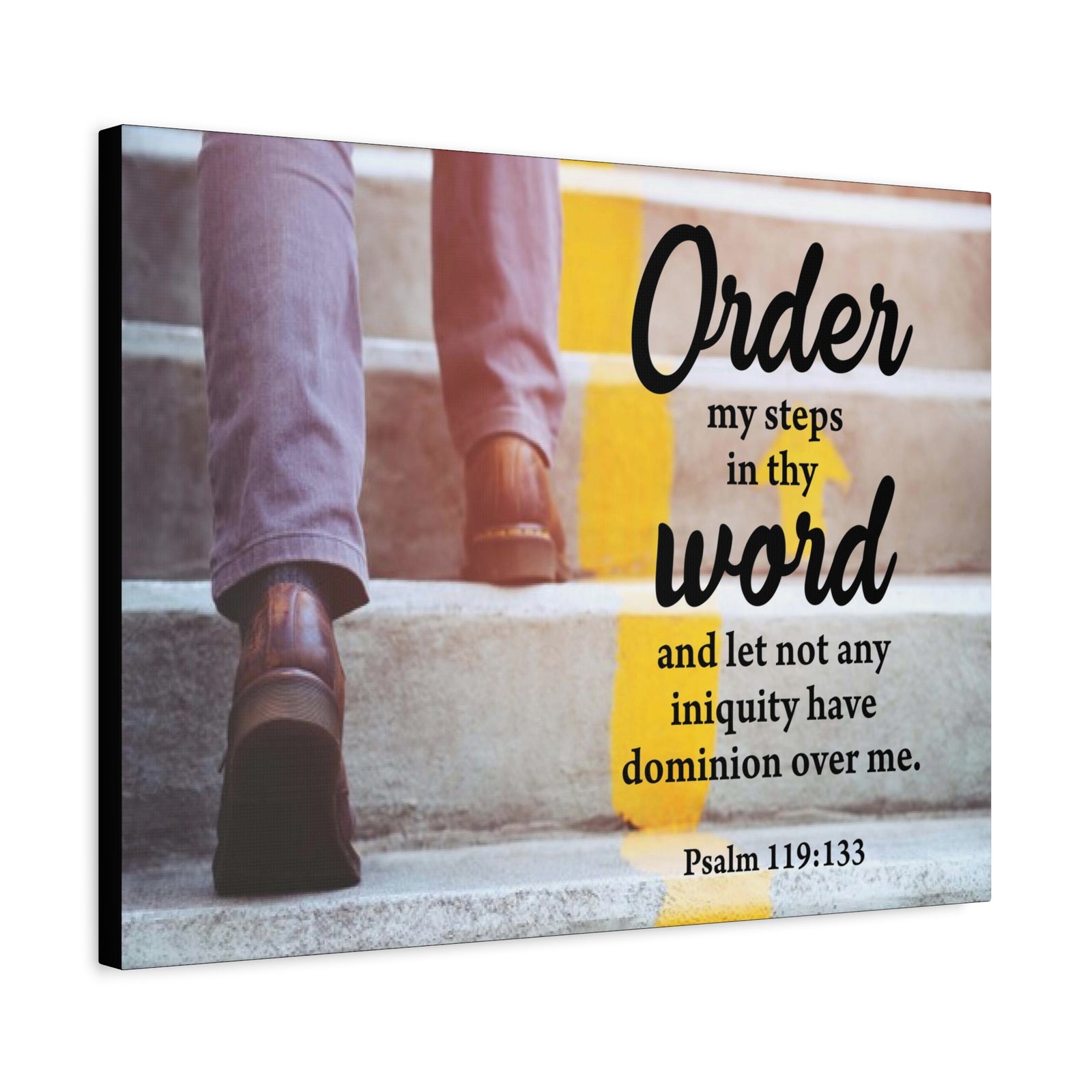 Scripture Canvas Dominion Over Me Psalm 119:133 Christian Wall Art Bible Verse Print Ready to Hang-Express Your Love Gifts