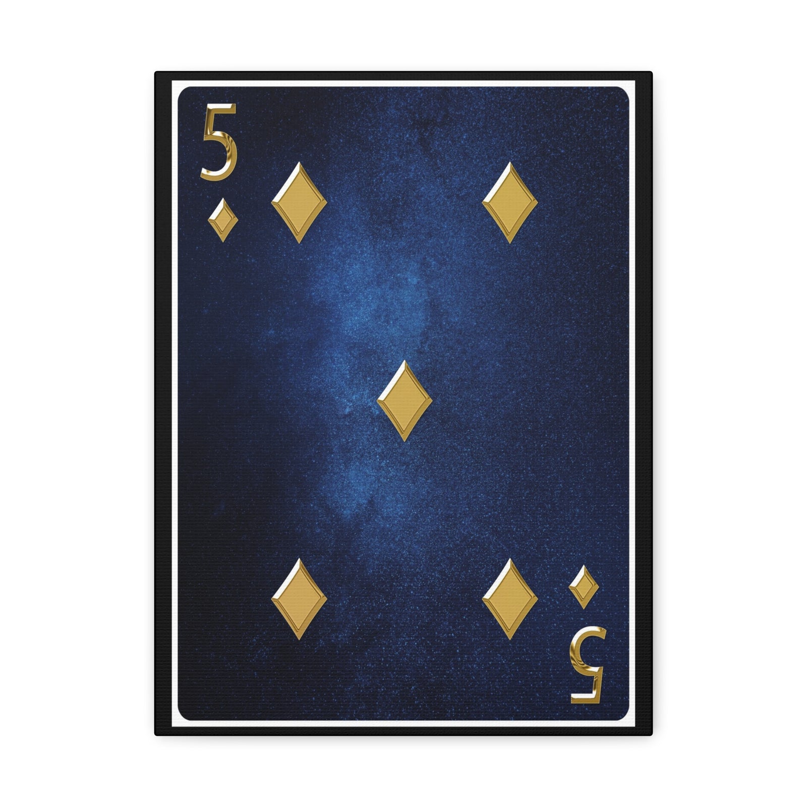 Five Of Diamonds Space Background Playing Card Canvas Wall Art for Home Decor Ready-to-Hang-Express Your Love Gifts
