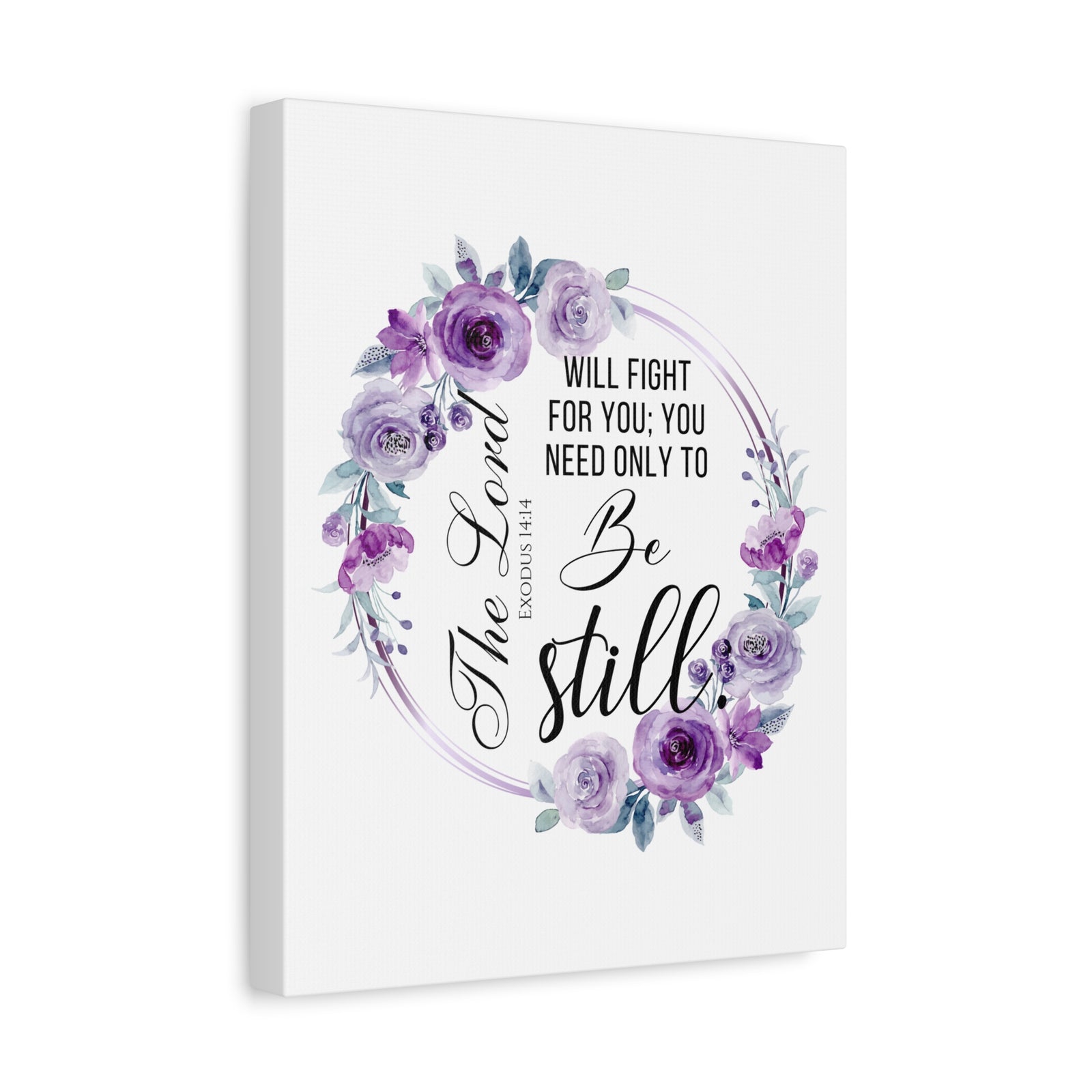 Scripture Walls Exodus 14:14 Be Still Bible Verse Canvas Christian Wall Art Ready to Hang Unframed-Express Your Love Gifts