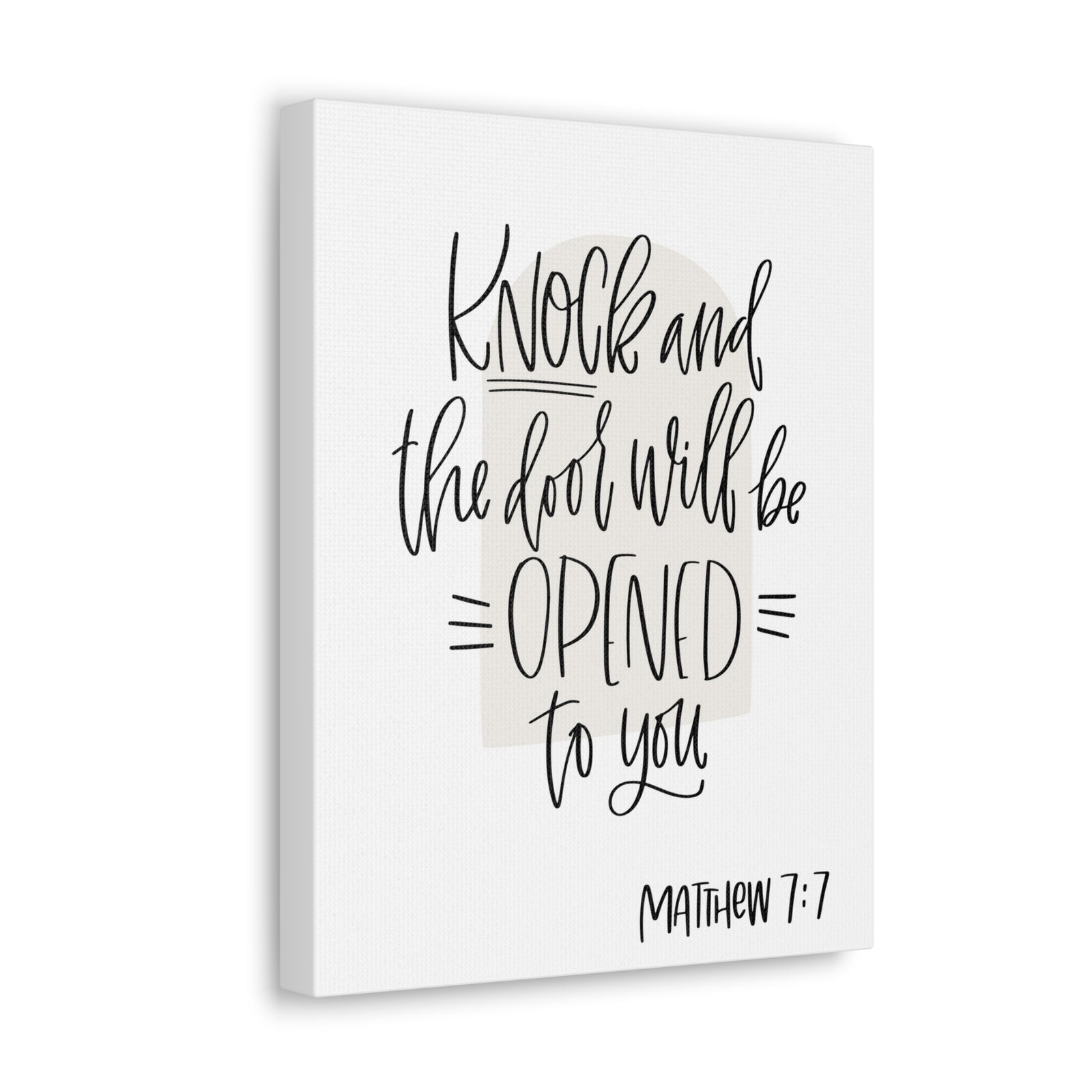 Scripture Walls Knock The Door And Will Be Opened To You Matthew 7:7 Bible Verse Canvas Christian Wall Art Ready To Hang-Express Your Love Gifts