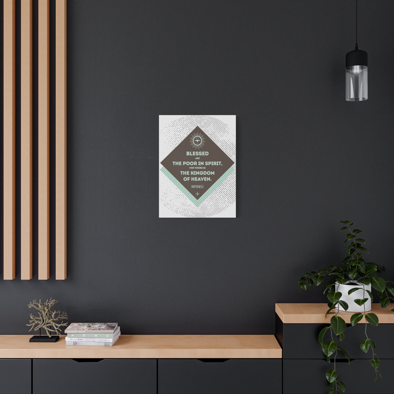 Scripture Walls Blessed Are The Poor In Spirit Matthew 5:3 Bible Verse Canvas Christian Wall Art Ready To Hang-Express Your Love Gifts