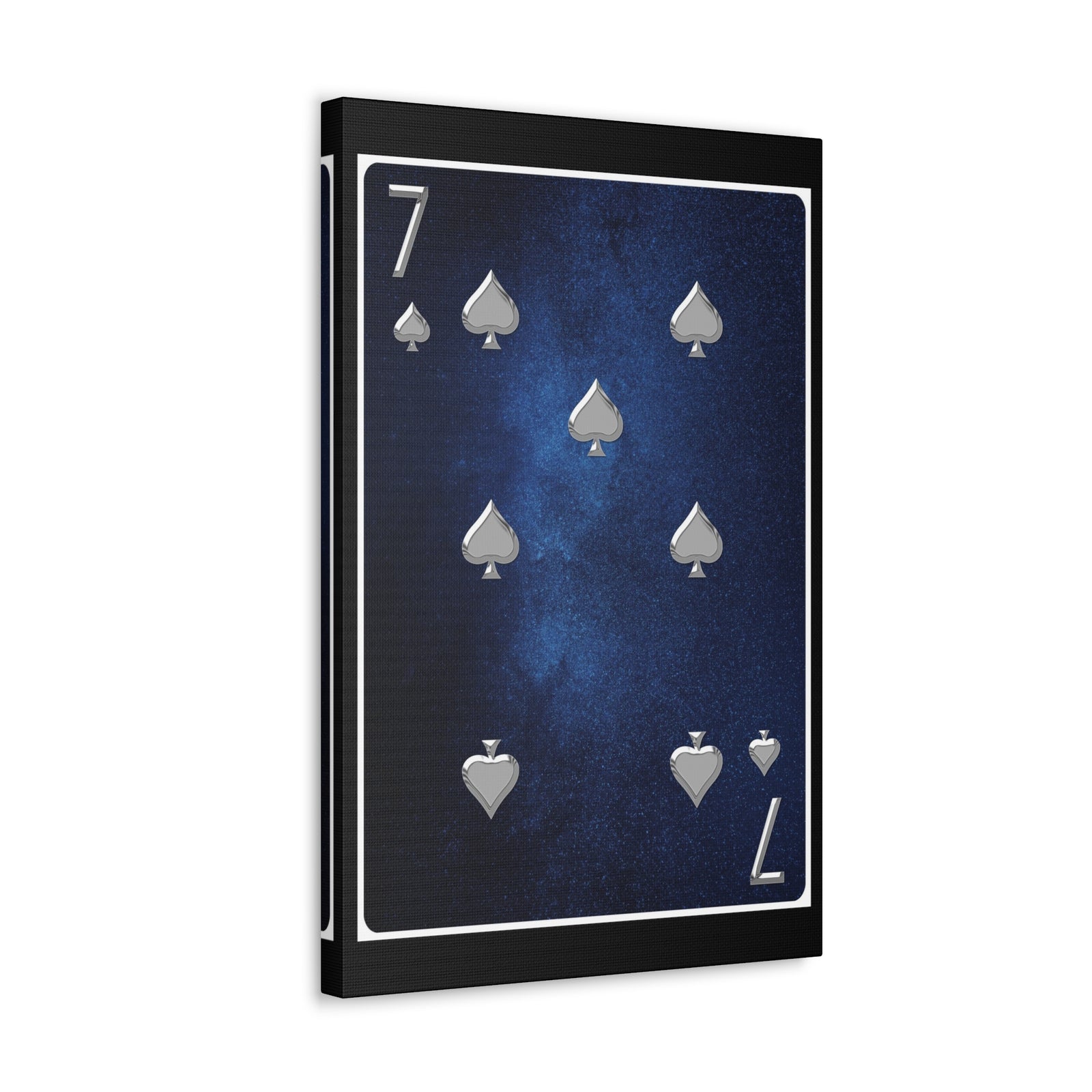 Seven Of Spades Space Background Playing Card Canvas Wall Art for Home Decor Ready-to-Hang-Express Your Love Gifts