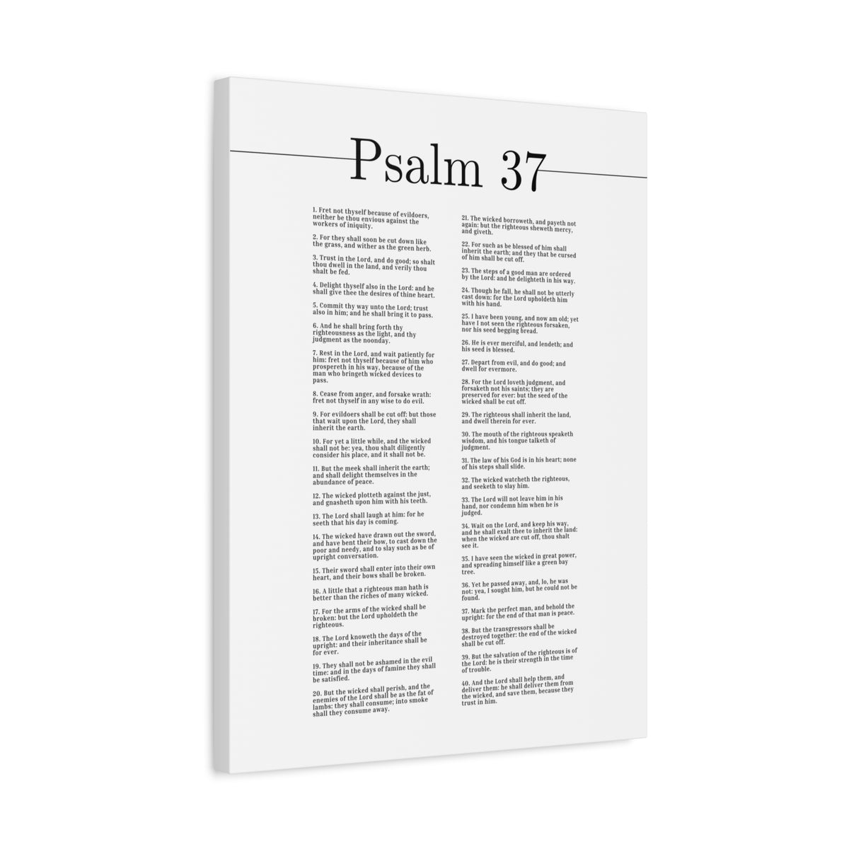 Scripture Canvas The Salvation Of The Righteous Psalm 37 Christian Wall Art Bible Verse Print Ready to Hang-Express Your Love Gifts