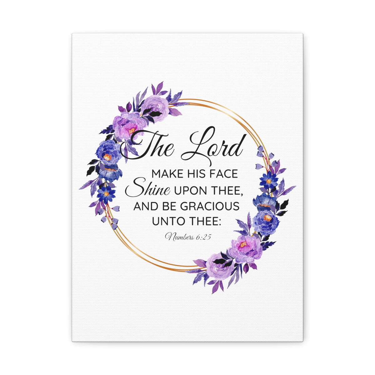Scripture Walls Numbers 6:25 Shine Upon Thee Bible Verse Canvas Christian Wall Art Ready to Hang Unframed-Express Your Love Gifts