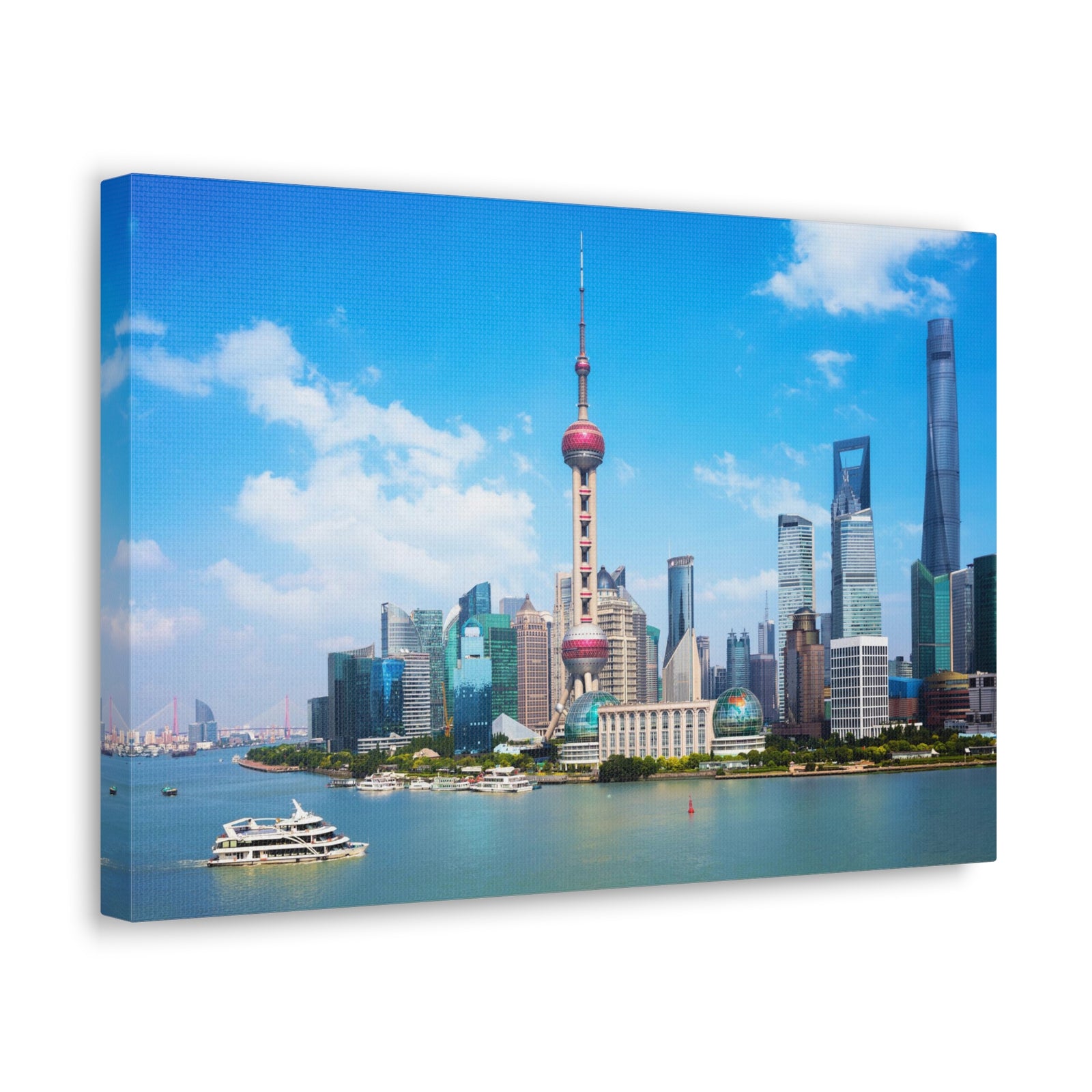 Shanghai Daytime Skyline Canvas Artwork High-Quality Breathtaking Stunning Cityscape for Home Decor Ready to Hang-Express Your Love Gifts