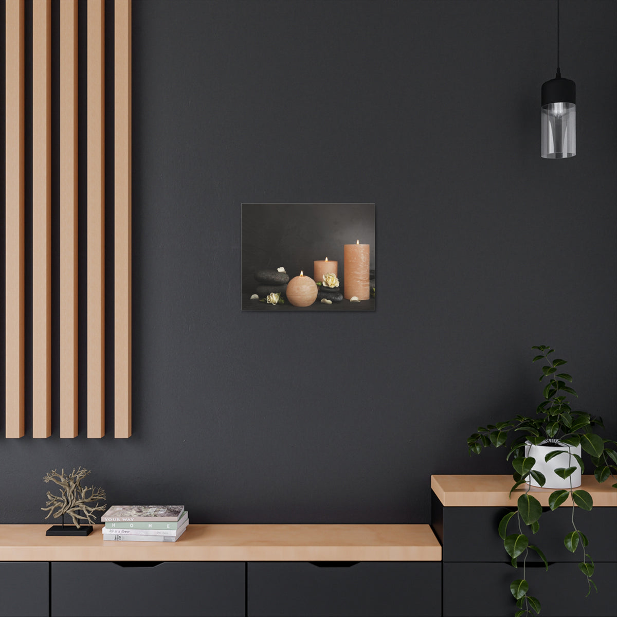 Spa Burning Candles Forest Floral Nature Photography Canvas Wall Art for Home Decor Ready-to-Hang-Express Your Love Gifts