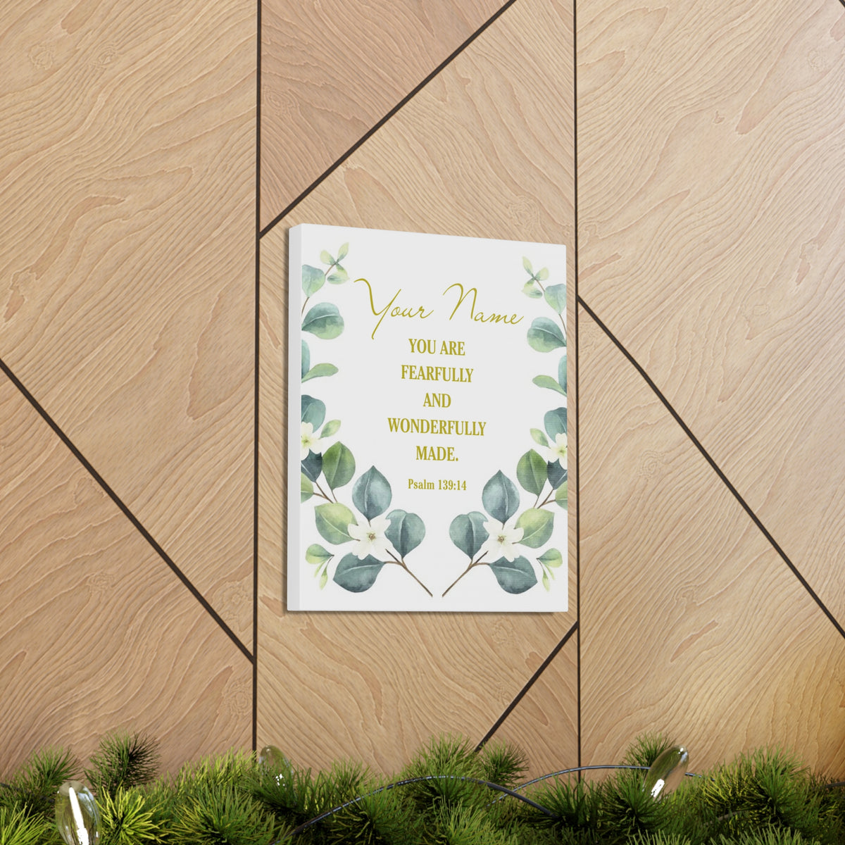 Personalized Psalm 139:14 Bible Verse Canvas Christian Wall Art Ready to Hang-Express Your Love Gifts