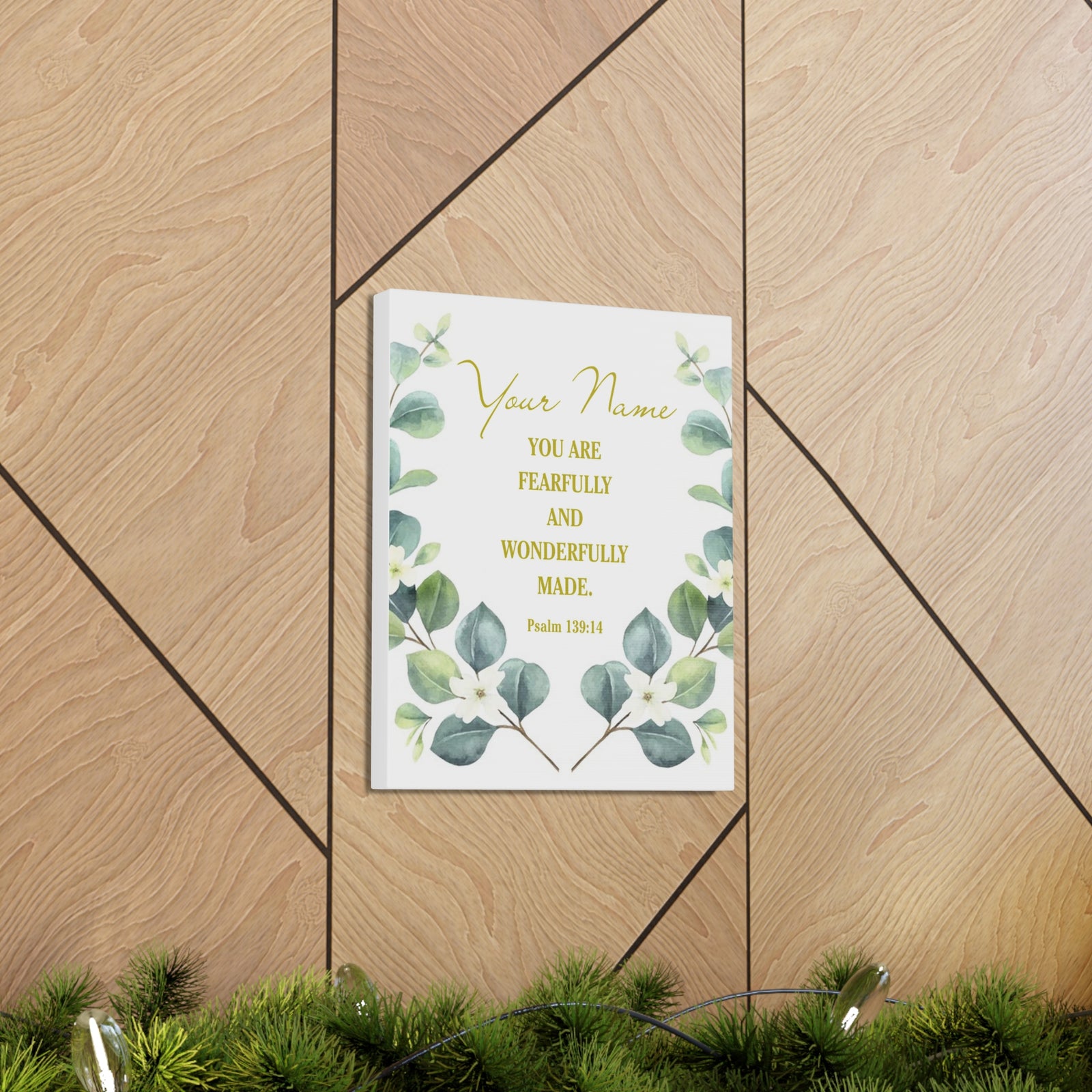 Personalized Psalm 139:14 Bible Verse Canvas Christian Wall Art Ready to Hang-Express Your Love Gifts