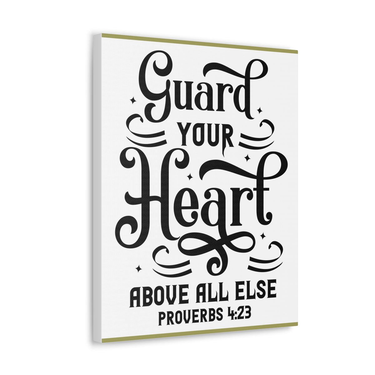 Scripture Canvas Guard Your Heart Above All Else Proverbs 4:23 Christian Wall Art Bible Verse Print Ready To Hang-Express Your Love Gifts