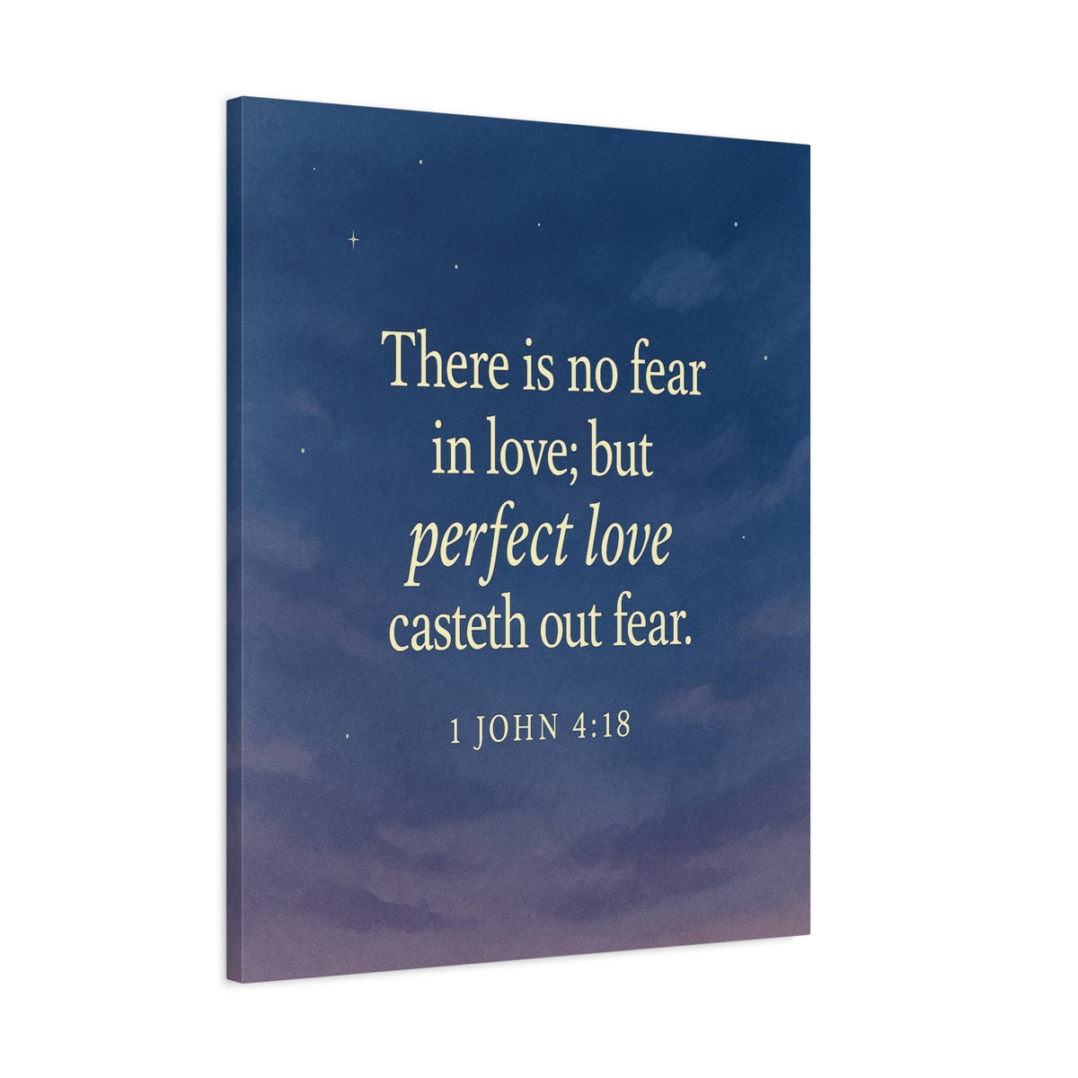 Bible Verse Canvas 1 John 4:18 Christian Home Décor Wall Art Scripture Ready to Hang Faith Print-Express Your Love Gifts