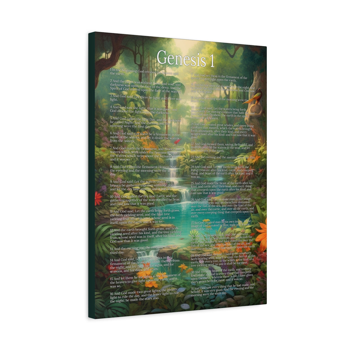 Scripture Walls Genesis 1 Chapter In the Beginning Christian Wall Art Print Ready to Hang Unframed-Express Your Love Gifts
