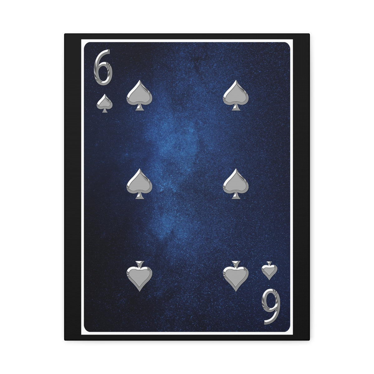 Six Of Spades Space Background Playing Card Canvas Wall Art for Home Decor Ready-to-Hang-Express Your Love Gifts