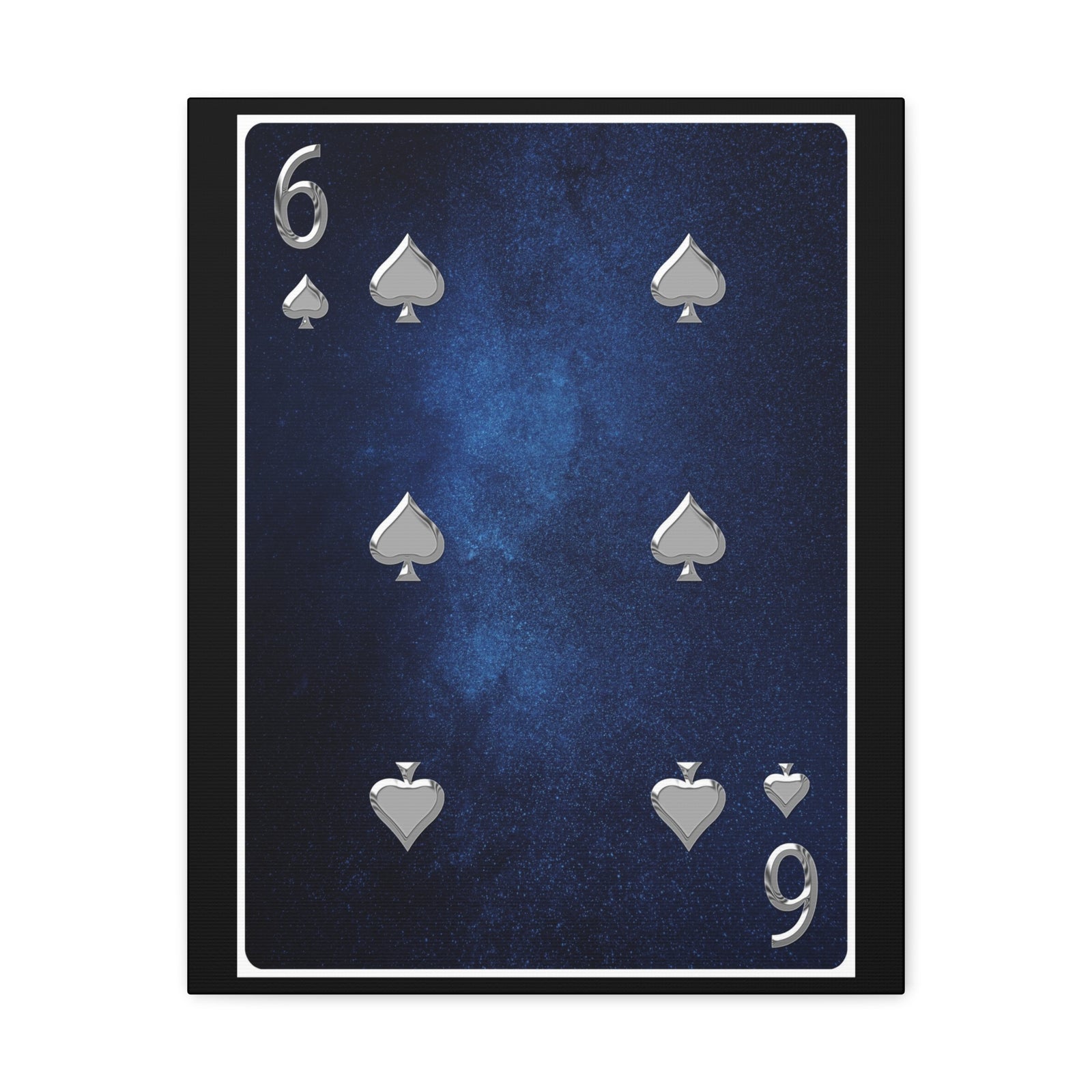 Six Of Spades Space Background Playing Card Canvas Wall Art for Home Decor Ready-to-Hang-Express Your Love Gifts