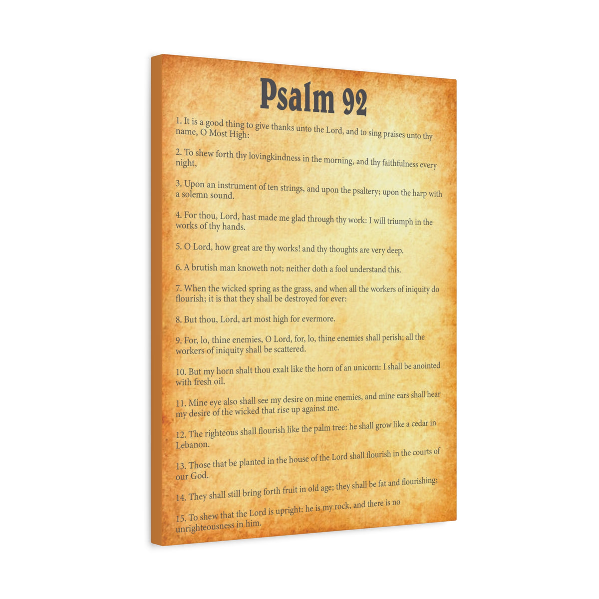 Scripture Walls Psalm 92 Gold Bible Chapter Canvas Christian Wall Art Ready to Hang Unframed-Express Your Love Gifts