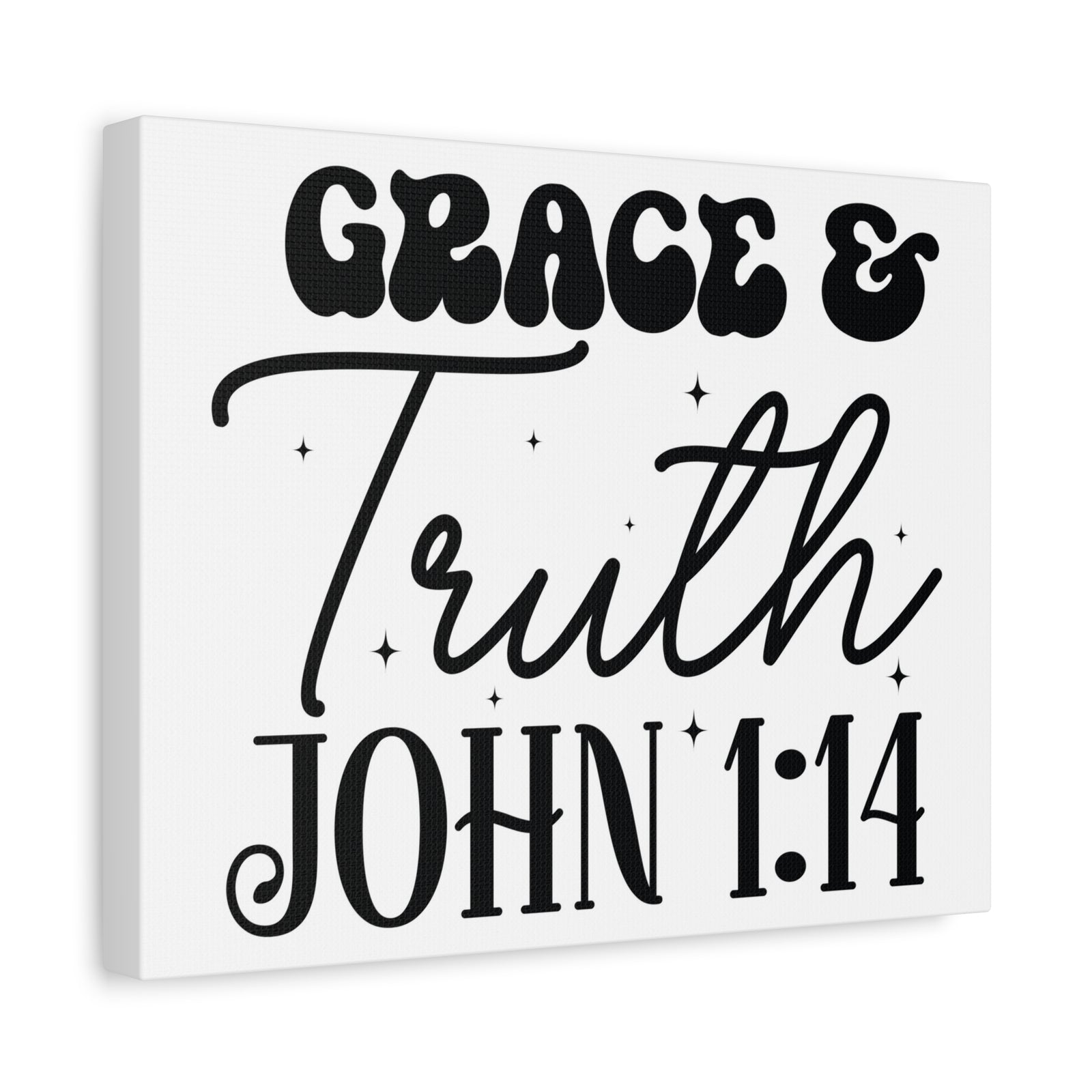 Scripture Walls John 1:14 Grace and Truth Bible Verse Canvas Christian Wall Art Ready to Hang Unframed-Express Your Love Gifts