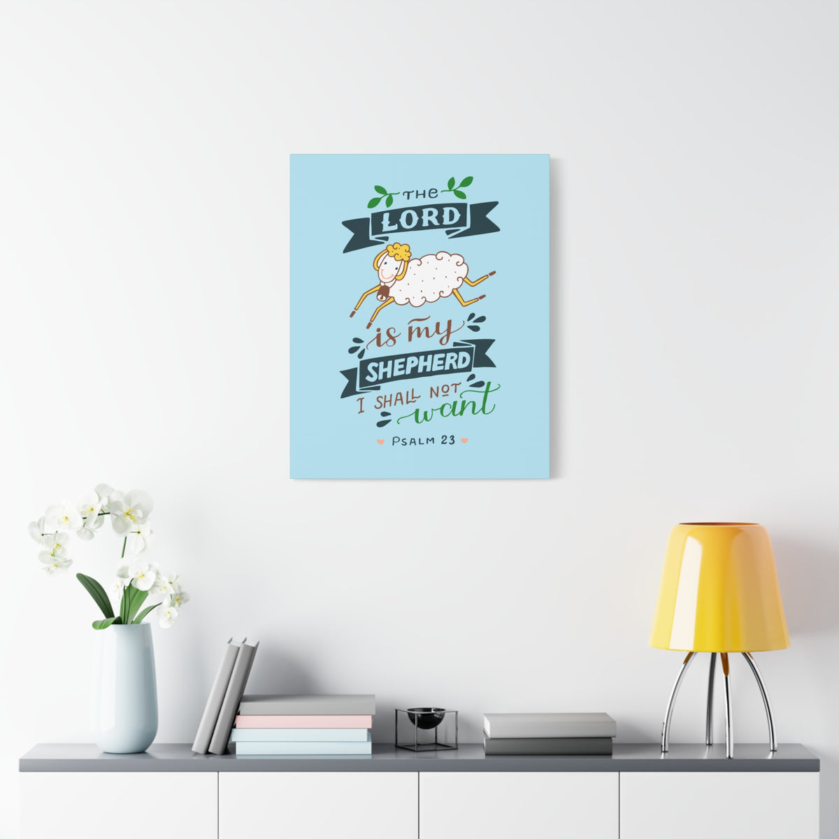 Scripture Canvas The Lord Is My Shepherd Psalm 23 Christian Wall Art Bible Verse Print Ready To Hang-Express Your Love Gifts