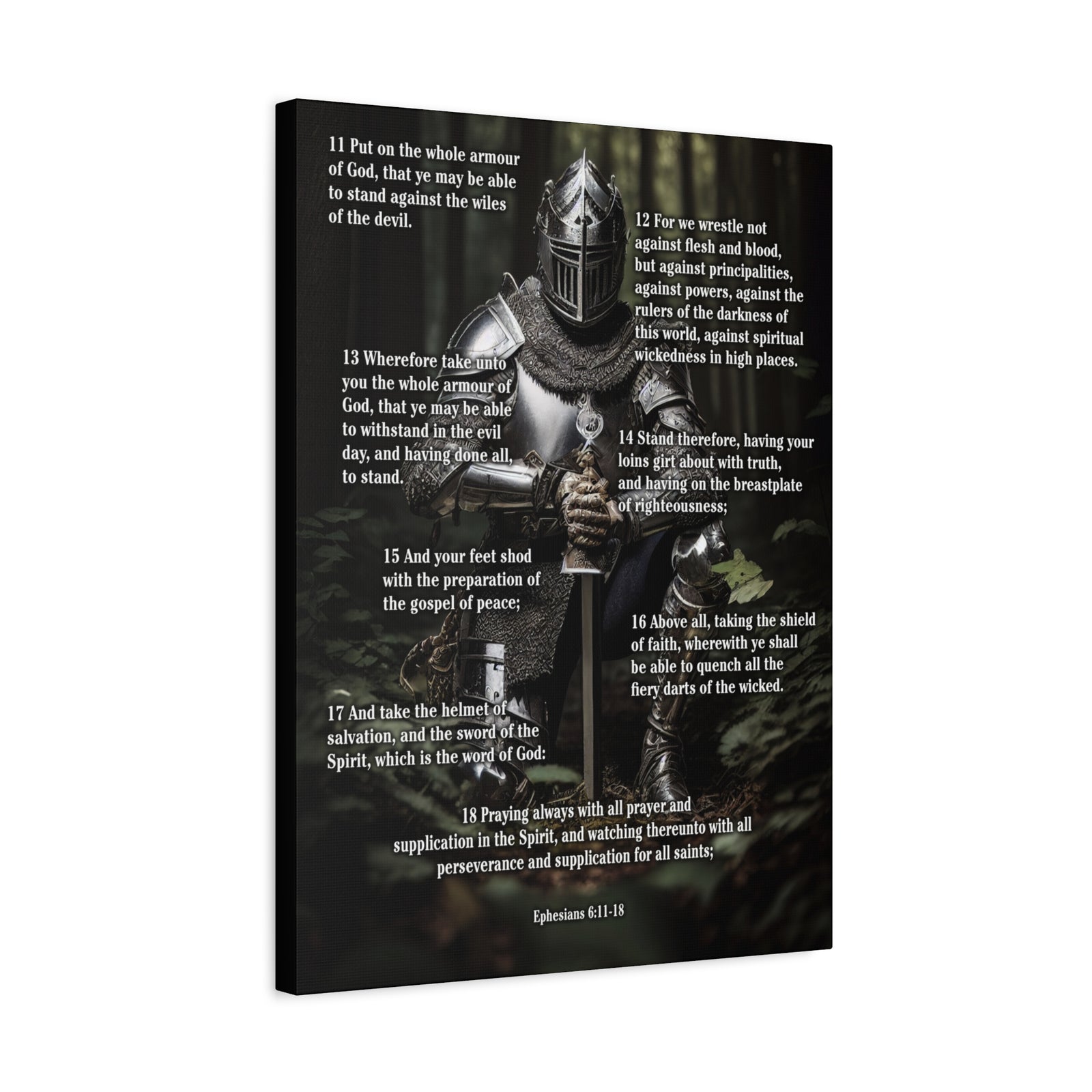 Scripture Walls Armor Of God Ephesians 6:11-18 Soldier Kneels Christian Wall Art Print Ready to Hang Unframed-Express Your Love Gifts