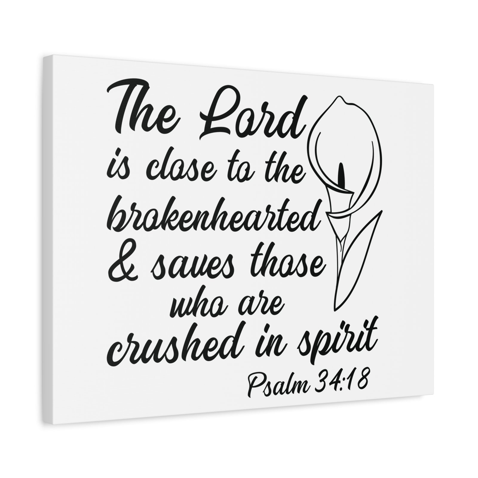 Scripture Canvas Saves Those Who Psalm 34:18 Christian Wall Art Bible Verse Print Ready to Hang-Express Your Love Gifts