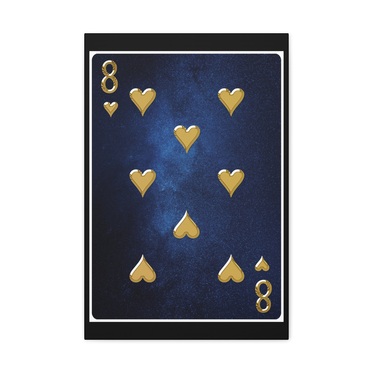 Eight Of Hearts Space Background Playing Card Canvas Wall Art for Home Decor Ready-to-Hang-Express Your Love Gifts