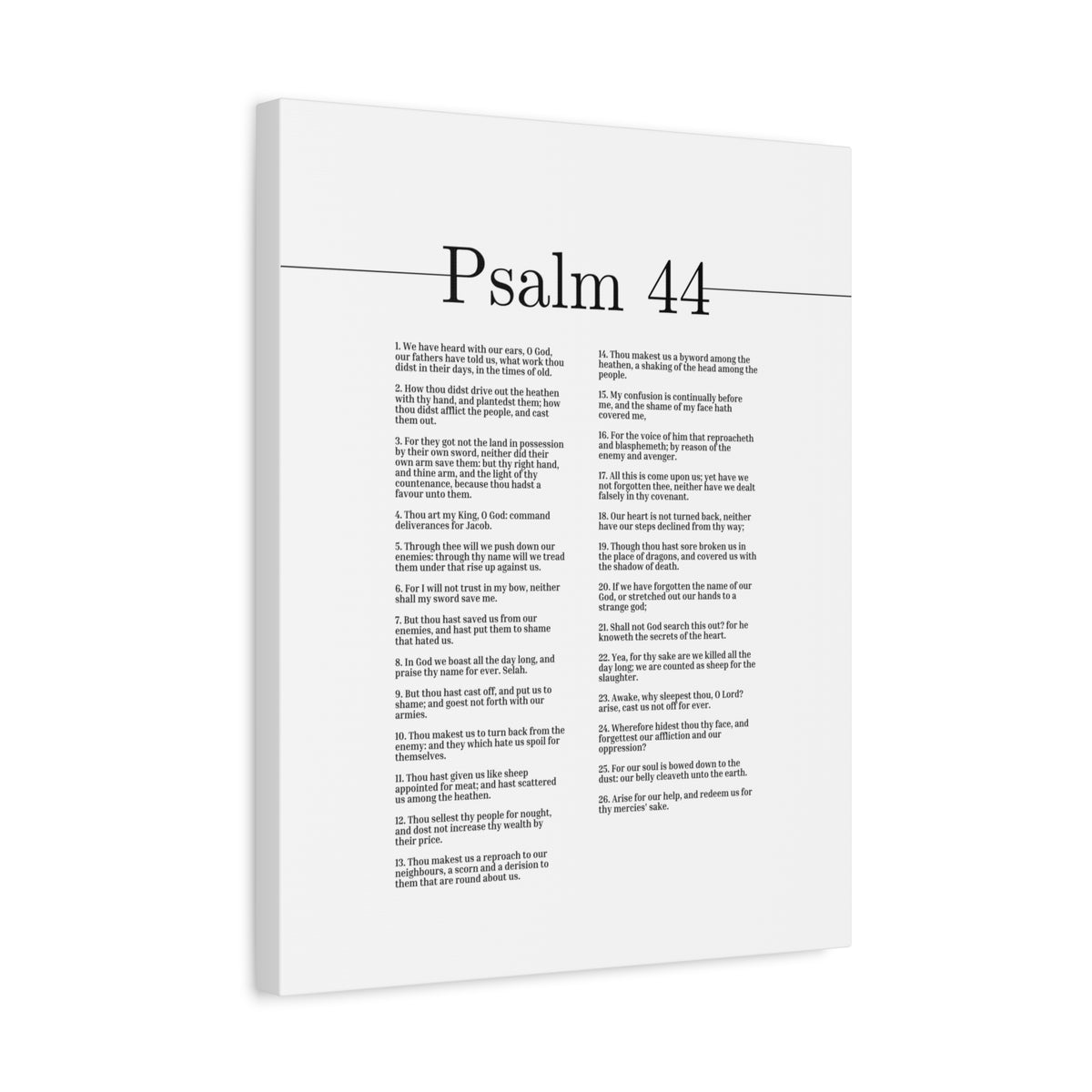 Scripture Canvas The Secrets Of The Heart Psalm 44 Christian Wall Art Bible Verse Print Ready to Hang-Express Your Love Gifts