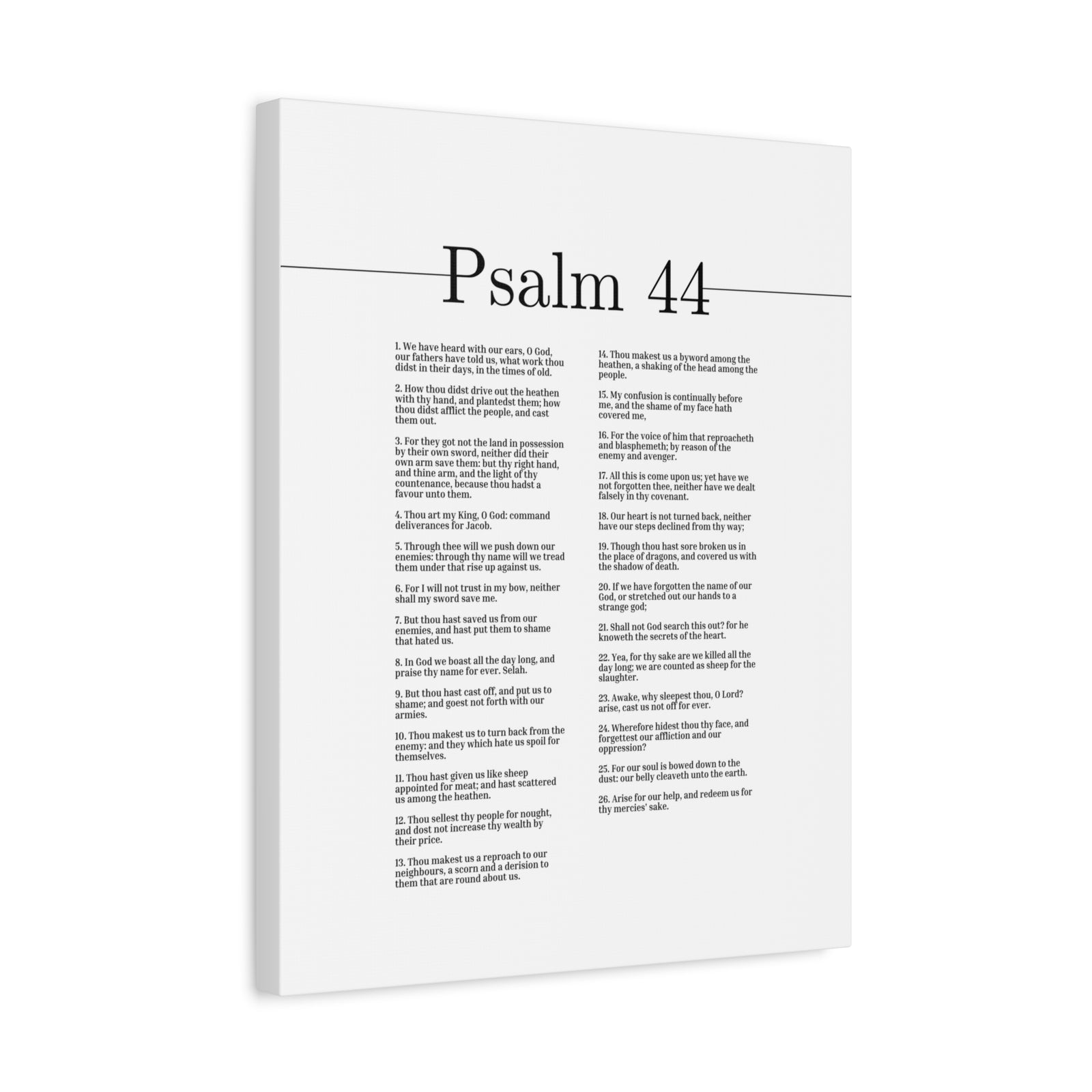 Scripture Canvas The Secrets Of The Heart Psalm 44 Christian Wall Art Bible Verse Print Ready to Hang-Express Your Love Gifts