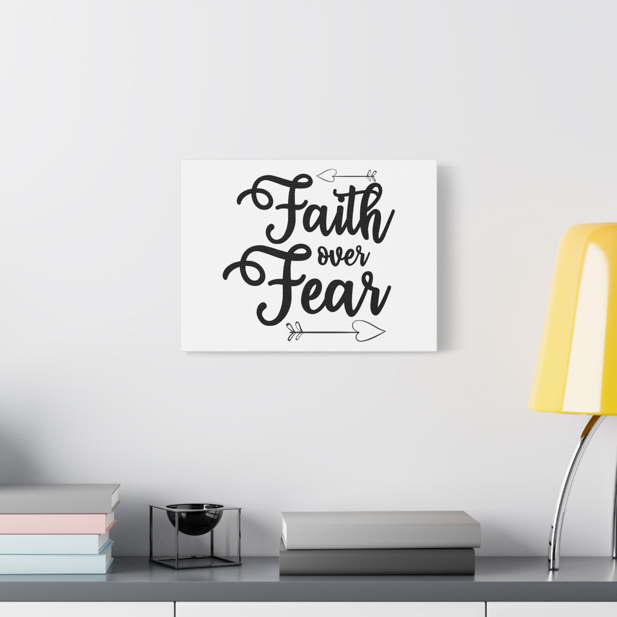 Scripture Canvas Faith Over Fear Psalm 34:4 Christian Wall Art Print Ready to Hang-Express Your Love Gifts