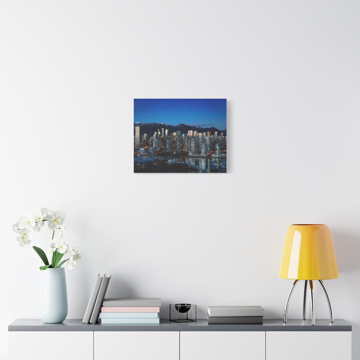 Vancouver Night Skyline Canvas Artwork High-Quality Breathtaking Stunning Cityscape for Home Decor Ready to Hang-Express Your Love Gifts