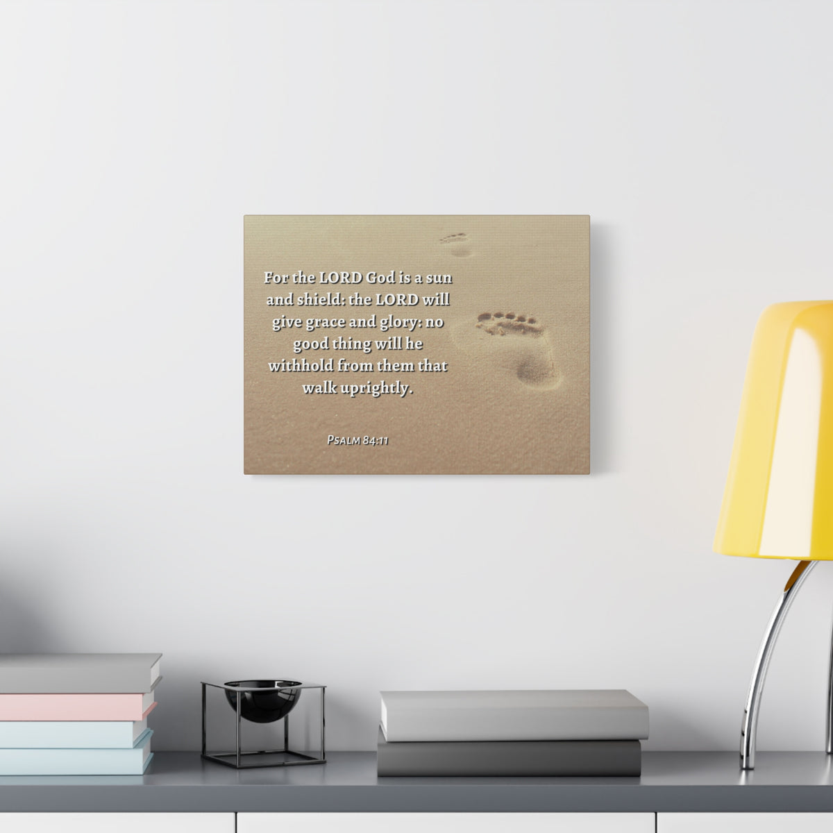 Scripture Canvas Grace And Glory Psalms 84:11 Christian Wall Art Bible Verse Print Ready to Hang-Express Your Love Gifts