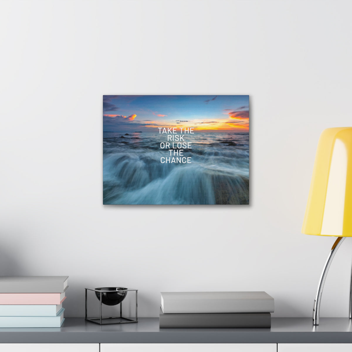 Inspirational Quote Canvas Take The Risk Motivational Print Ready to Hang Artwork-Express Your Love Gifts