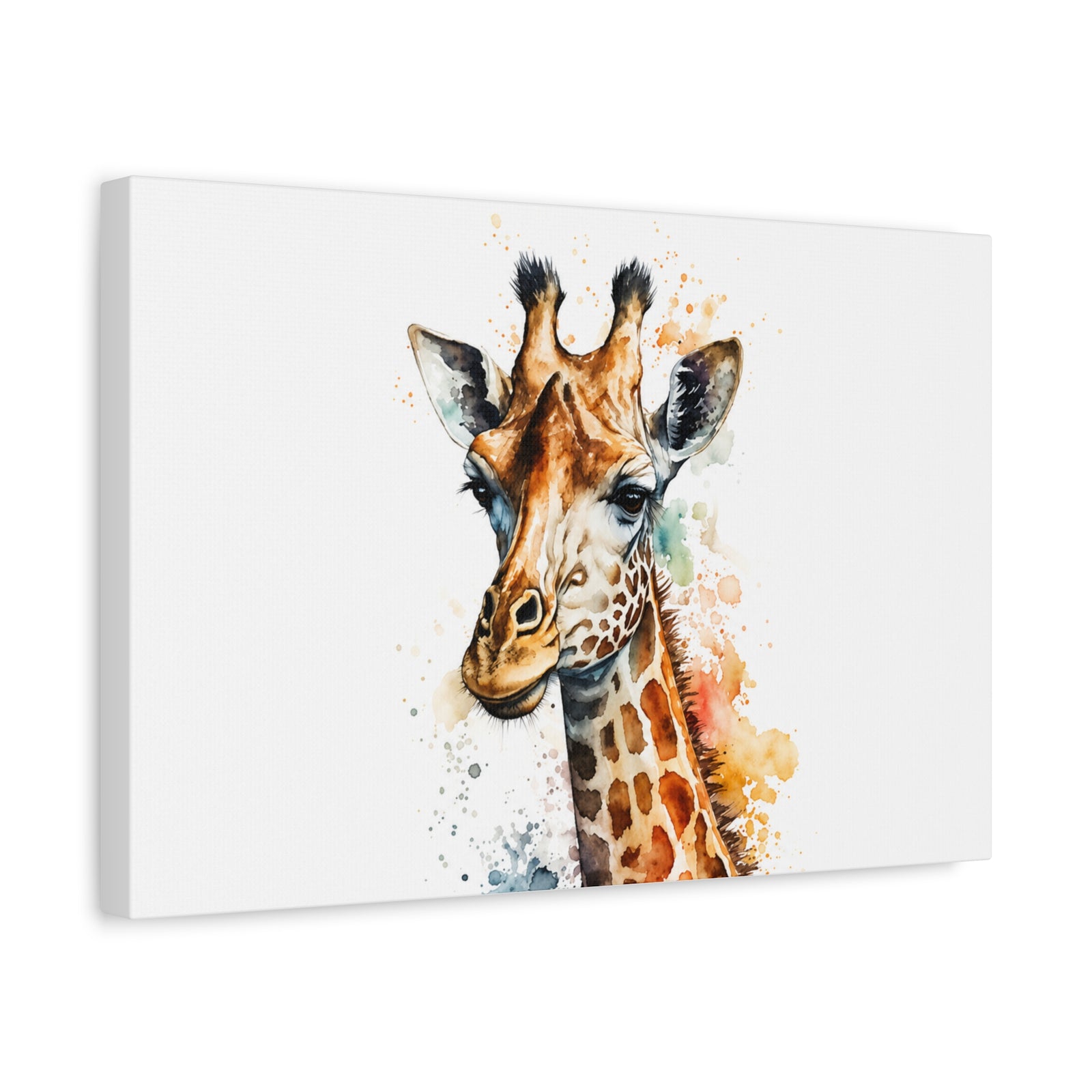 Giraffe Watercolor Animal Canvas Wall Art for Home Decor Ready-to-Hang-Express Your Love Gifts