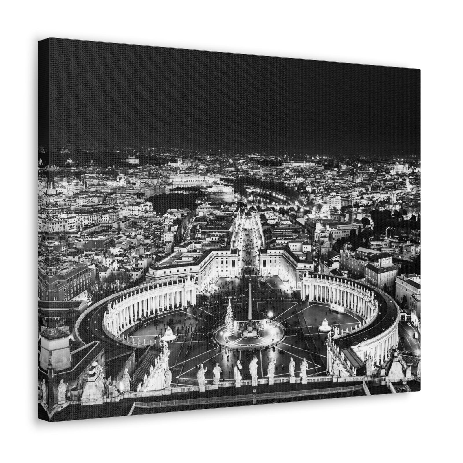 Rome Black And White Skyline Canvas Artwork High-Quality Breathtaking Stunning Cityscape for Home Decor Ready to Hang-Express Your Love Gifts