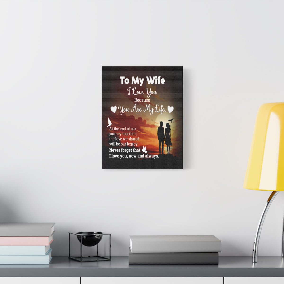 To My Wife Sunset Romance Canvas Wall Art - Heartfelt Gift of Love & Legacy-Express Your Love Gifts