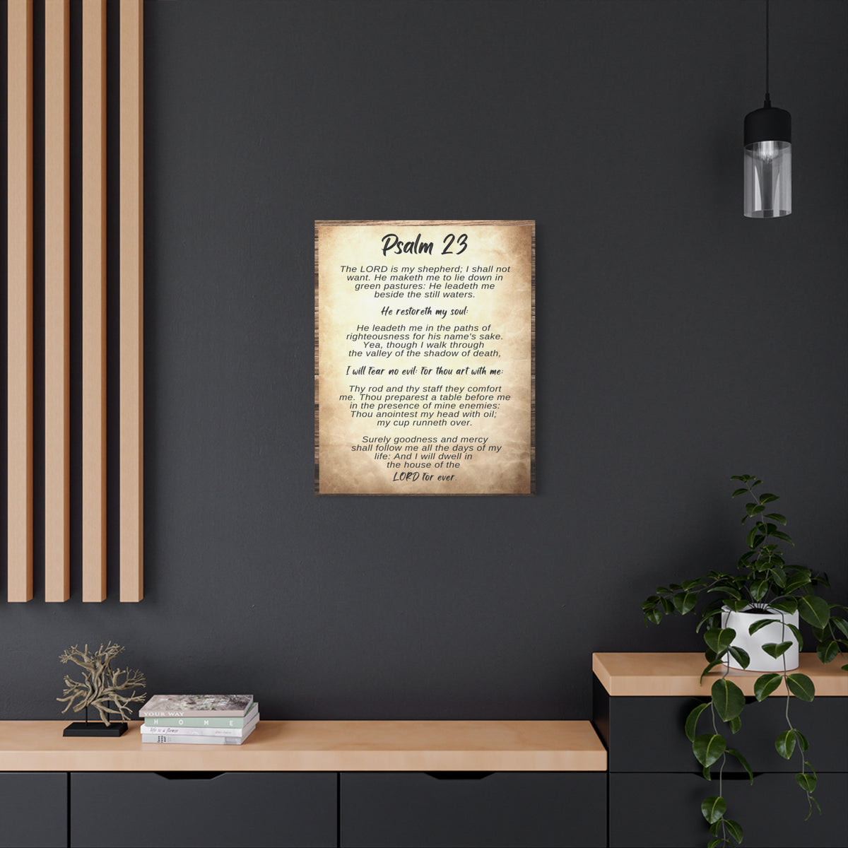 Scripture Walls The Lord Is My Shepherd Psalm 23 Bible Verse Canvas Christian Wall Art Ready to Hang-Express Your Love Gifts