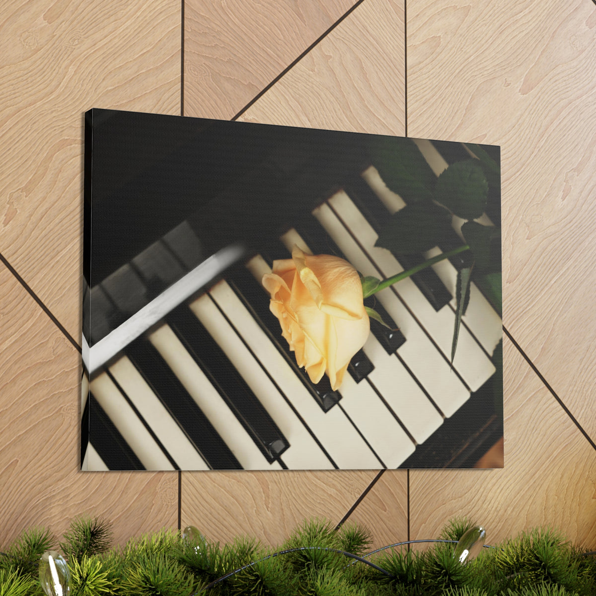 Piano Rose Music Lover's Delight Piano Keyboard Canvas Wall Art for Home Decor Ready-to-Hang-Express Your Love Gifts