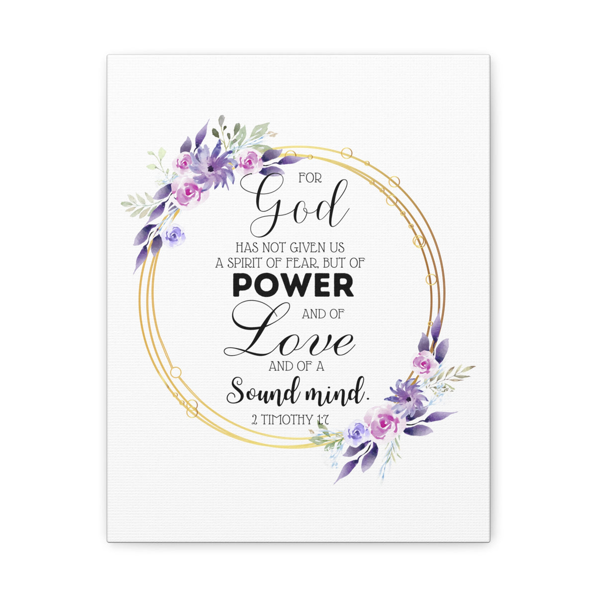 Scripture Walls 2 Timothy 1:7 Power Bible Verse Canvas Christian Wall Art Ready to Hang Unframed-Express Your Love Gifts