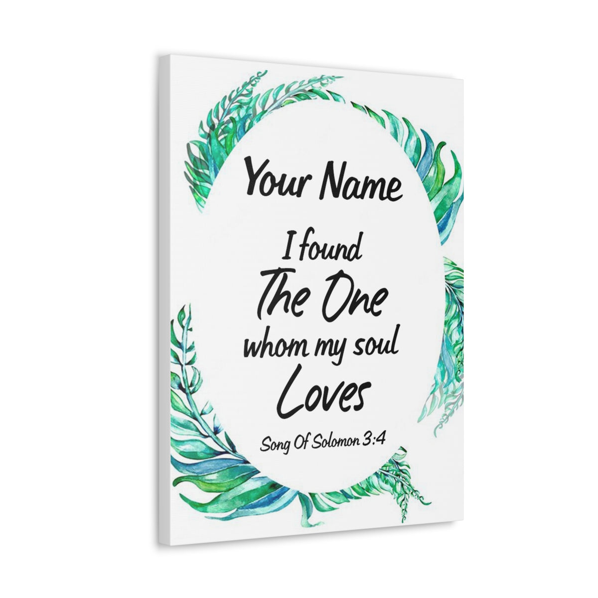 Personalized Soulmate Song Of Solomon 3:4 Bible Chapter Canvas Christian Wall Art Ready to Hang-Express Your Love Gifts