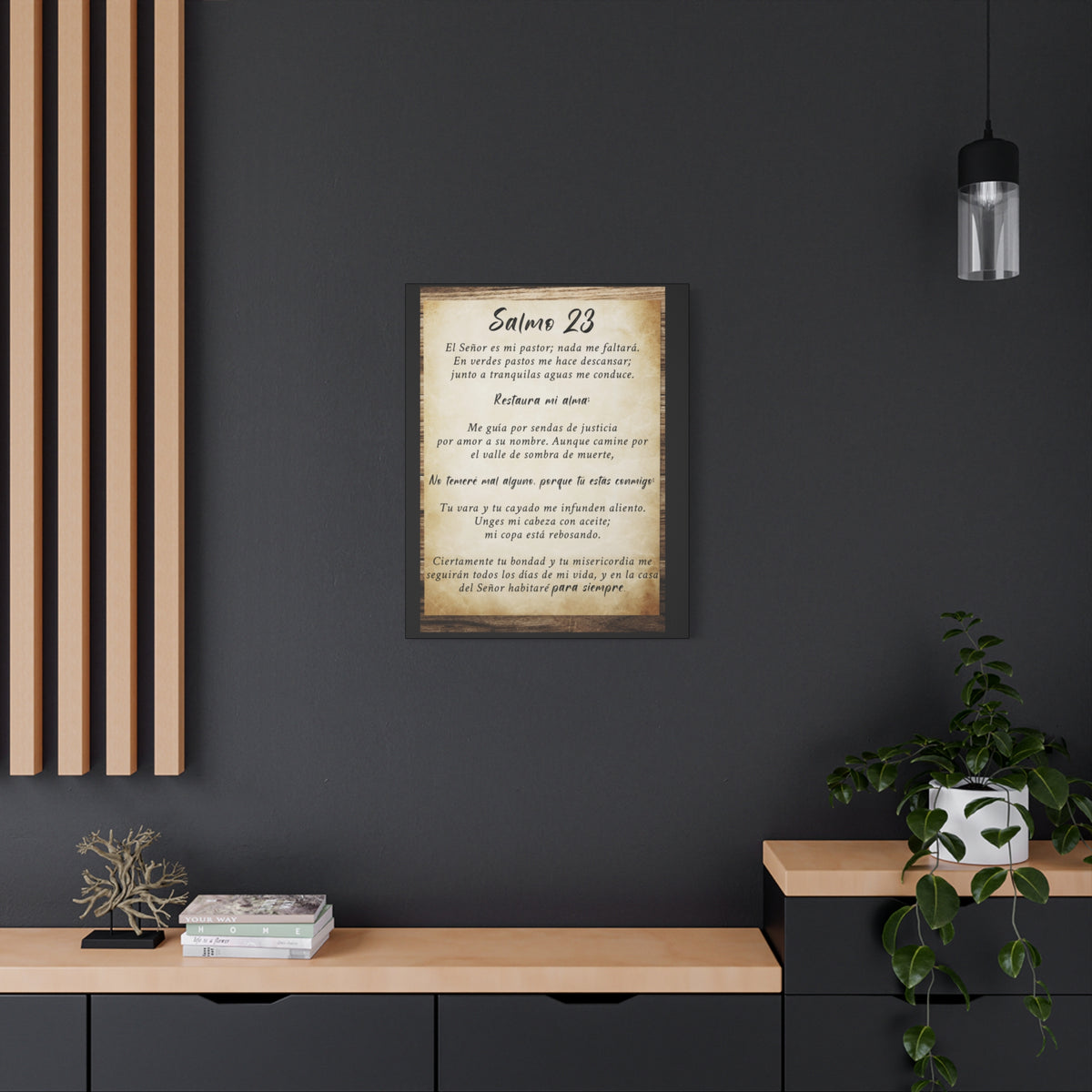 Scripture Walls Salmo 23 Wood Bible Verse Canvas Christian Wall Art Ready to Hang Unframed-Express Your Love Gifts