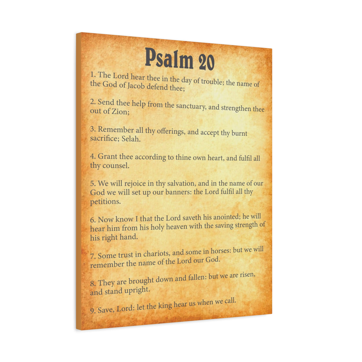 Scripture Walls Psalm 20 Gold Bible Chapter Canvas Christian Wall Art Ready to Hang-Express Your Love Gifts