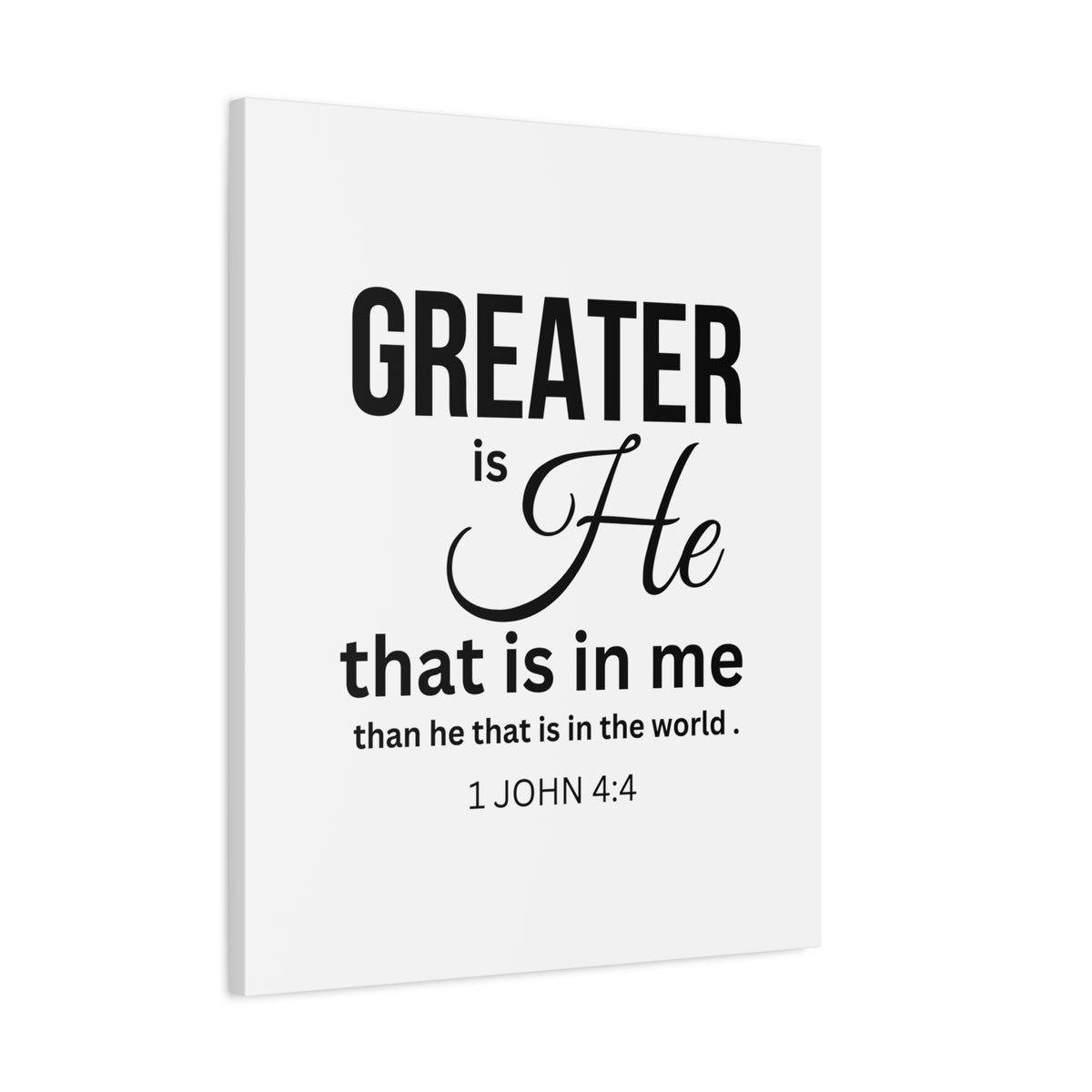 Scripture Walls 1 John 4:4 Greater is He Bible Verse Canvas Christian Wall Art Ready to Hang Unframed-Express Your Love Gifts