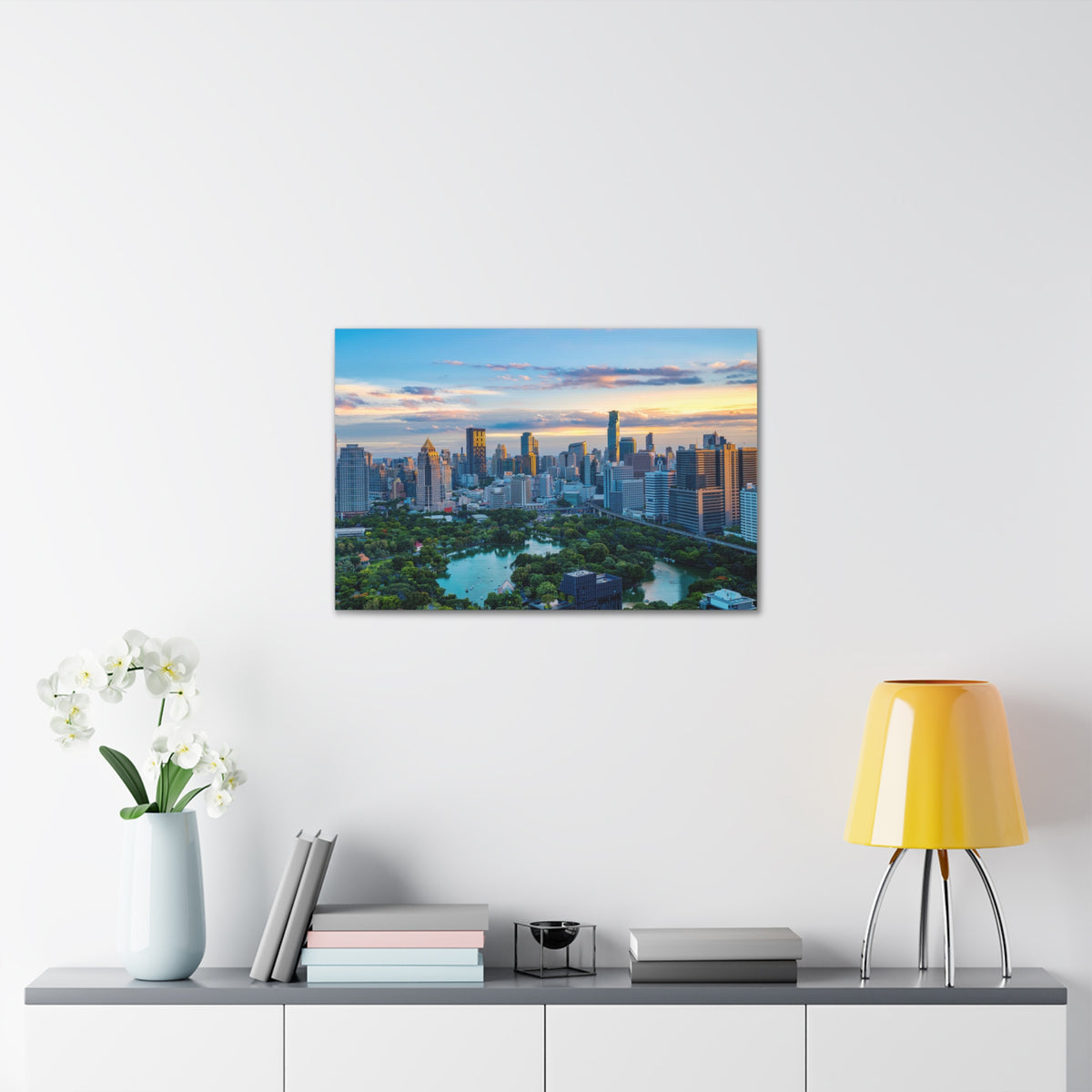 Bangkok Daytime Skyline Canvas Artwork High-Quality Breathtaking Stunning Cityscape for Home Decor Ready to Hang-Express Your Love Gifts