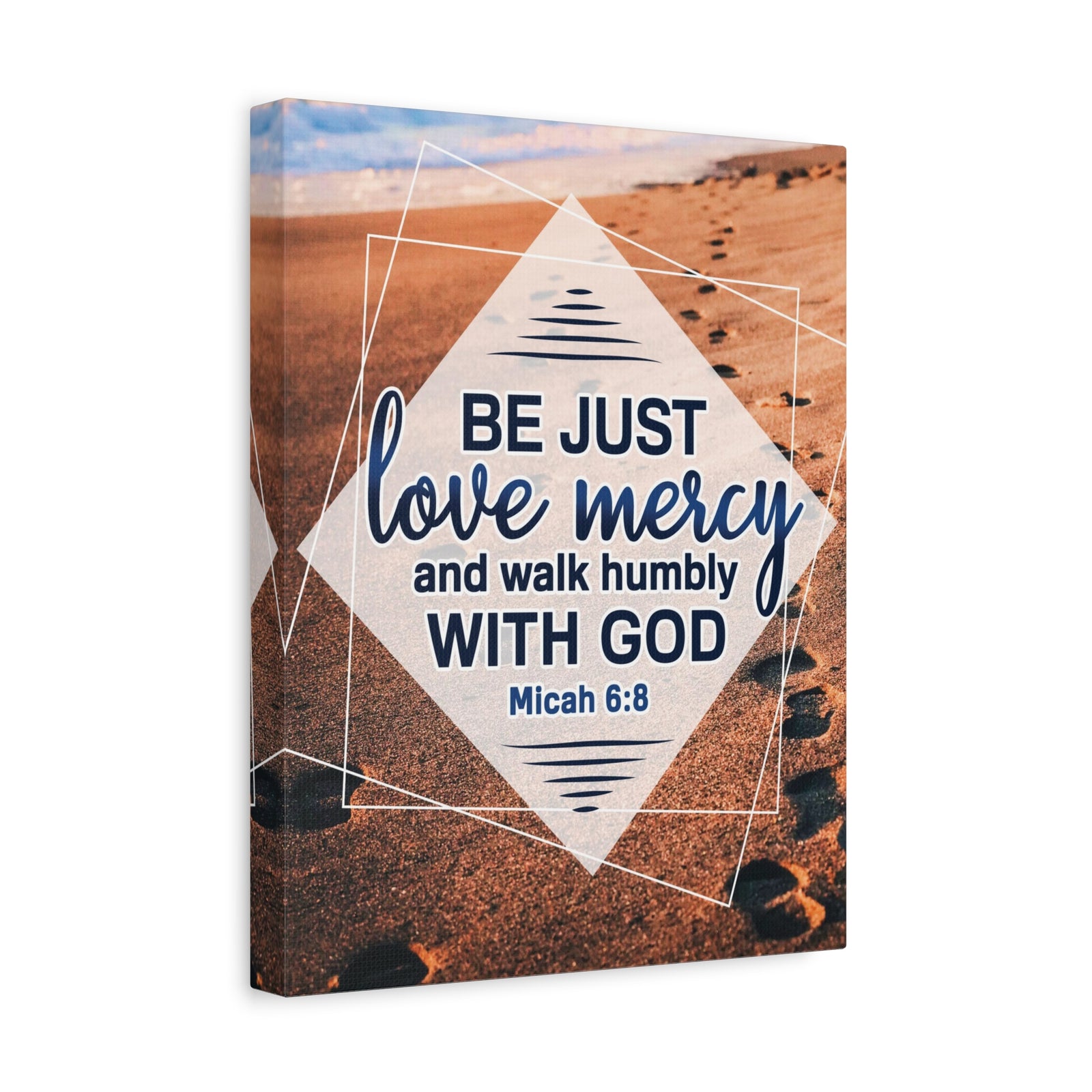 Scripture Canvas Walk Humbly With God Micah 6:8 Christian Wall Art Bible Verse Print Ready to Hang-Express Your Love Gifts