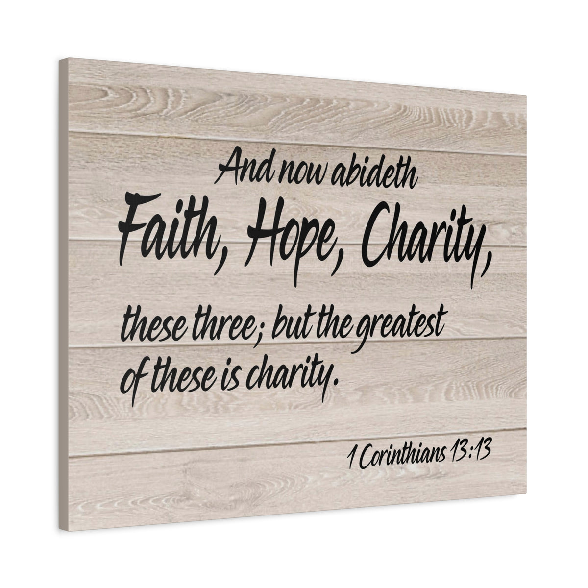 Bible Verse Canvas Faith Hope Charity 1 Corinthians 13:13 Wall Art Christian Home Decor-Express Your Love Gifts