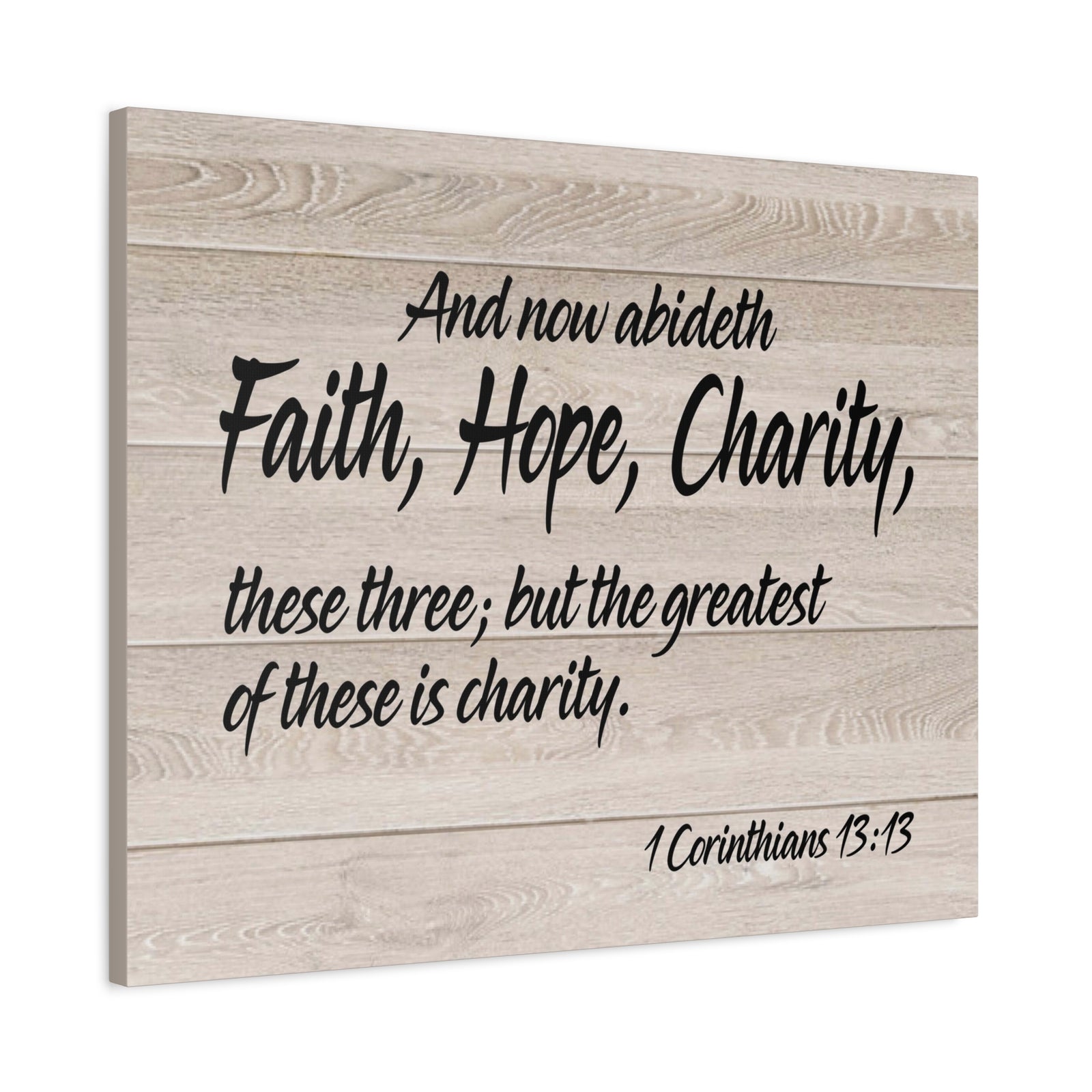Bible Verse Canvas Faith Hope Charity 1 Corinthians 13:13 Wall Art Christian Home Decor-Express Your Love Gifts