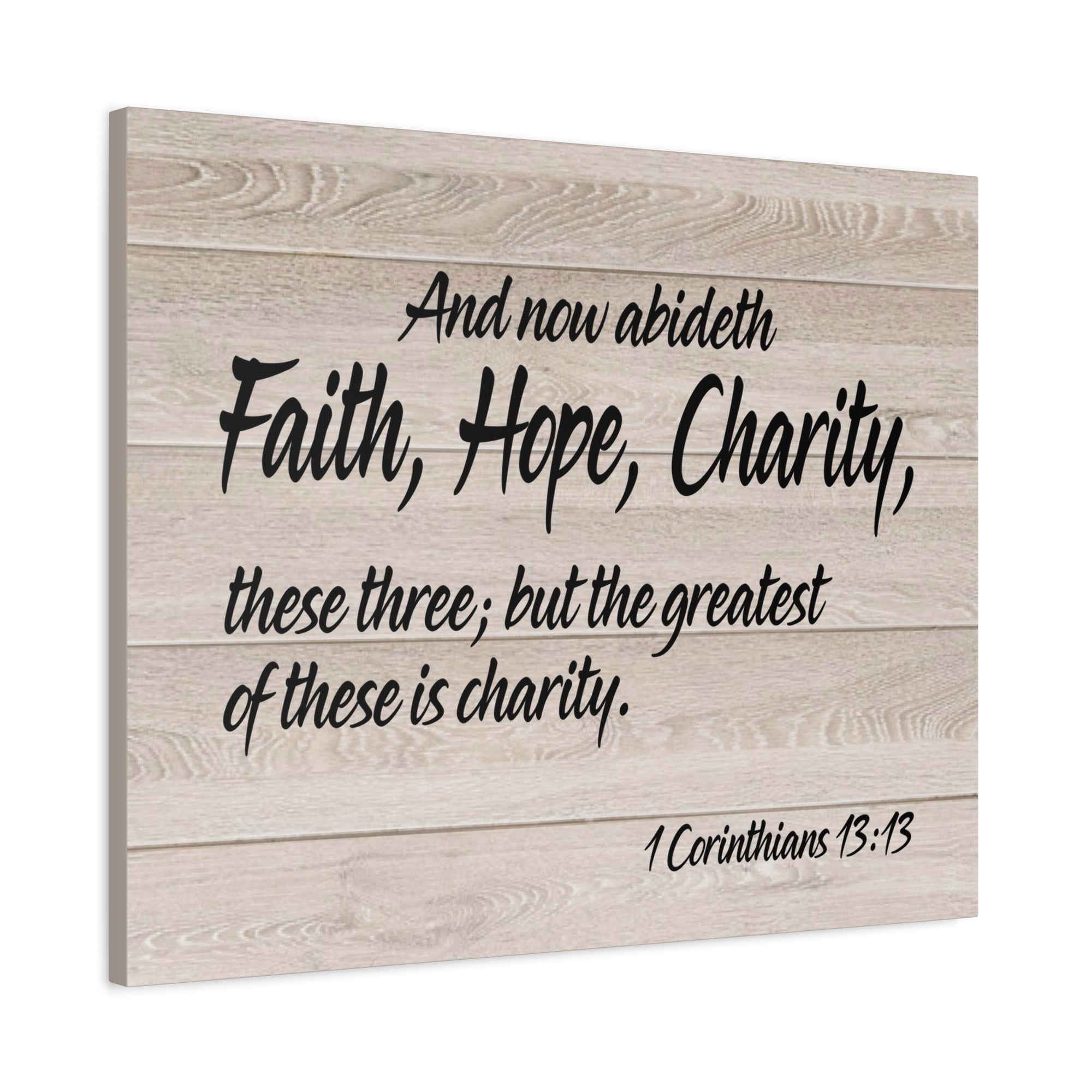 Bible Verse Canvas Faith Hope Charity 1 Corinthians 13:13 Wall Art Christian Home Decor-Express Your Love Gifts