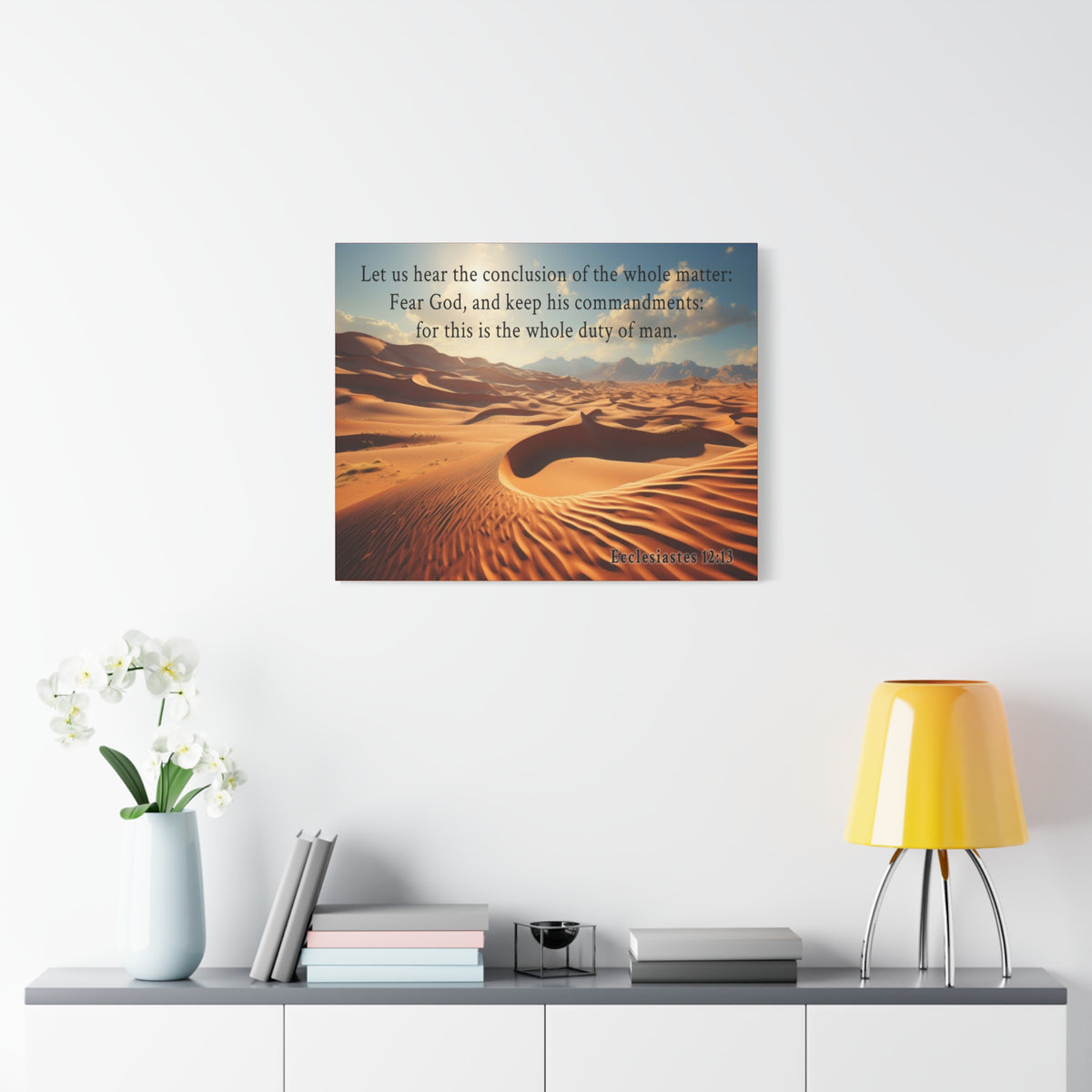 Scripture Walls Ecclesiastes 12:13 Desert Bible Verse Canvas Christian Wall Art Ready to Hang Unframed-Express Your Love Gifts